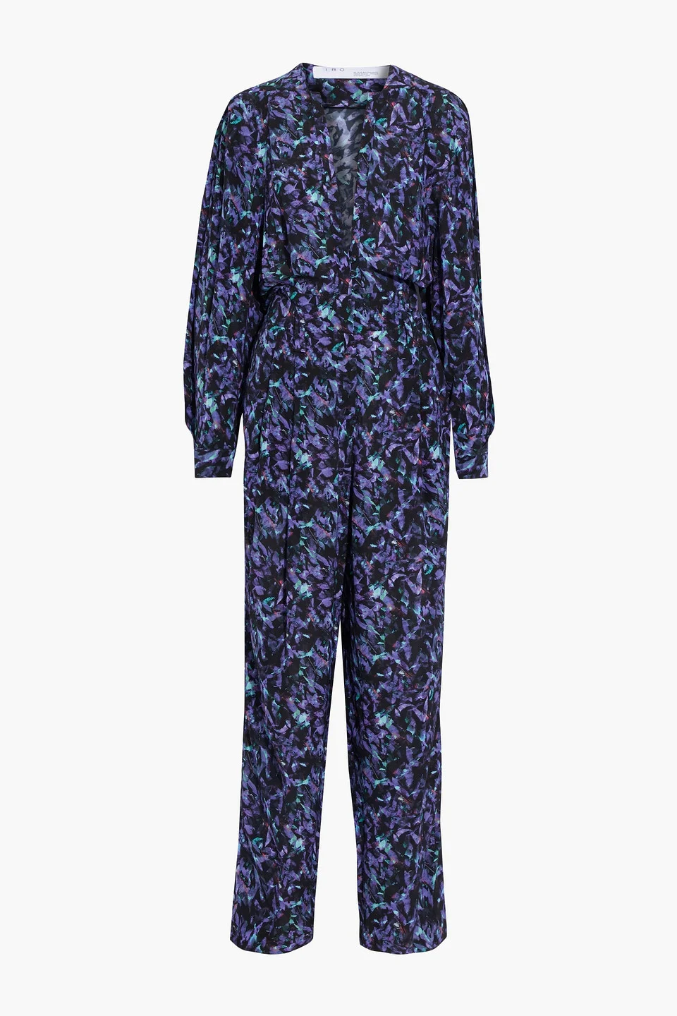 Lanta pleated printed crepe jumpsuit - 1