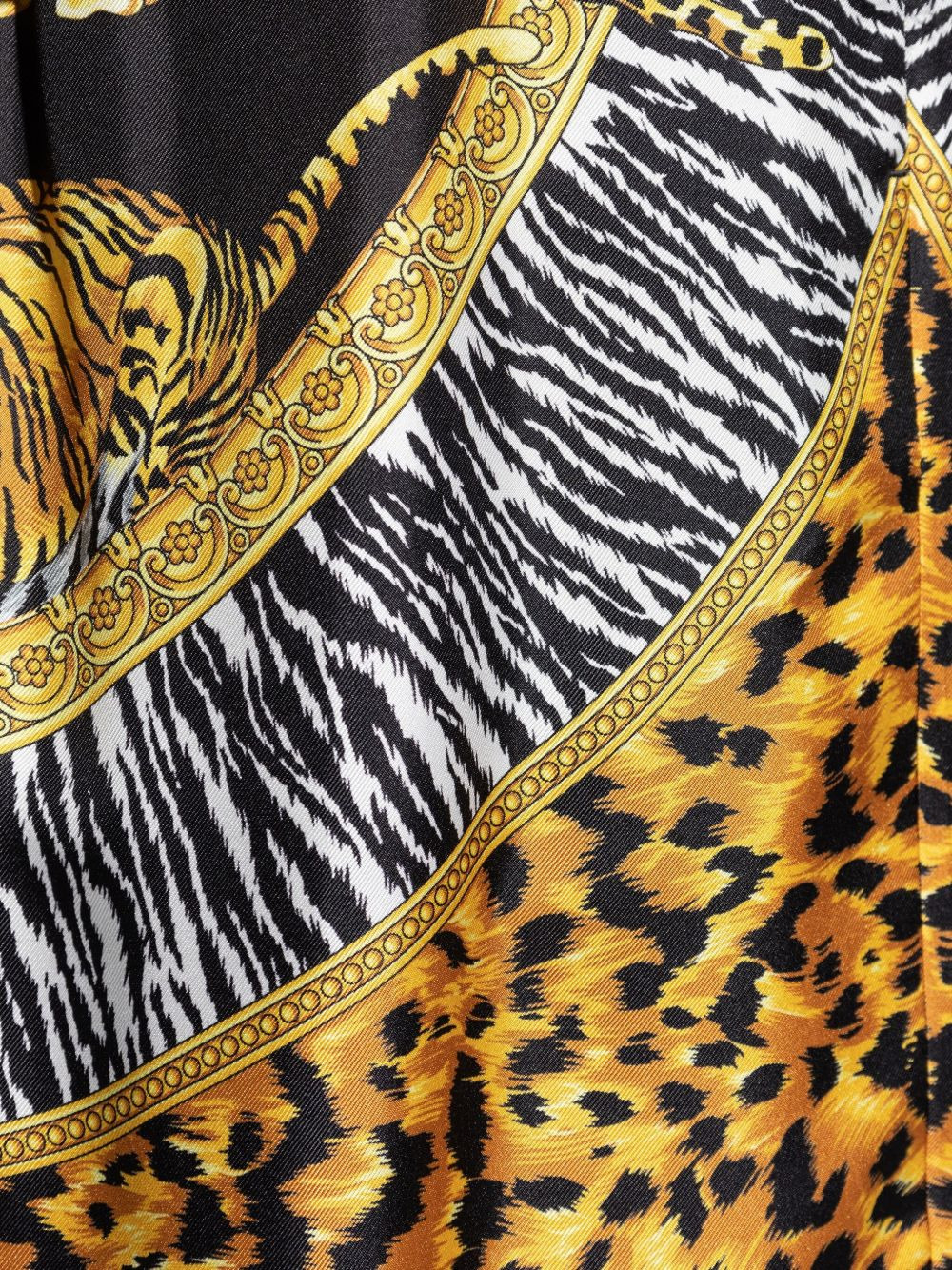 tiger leopard-print silk shorts - 5