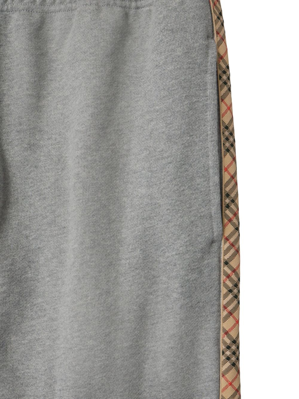Check-trimmed cotton track pants - 2