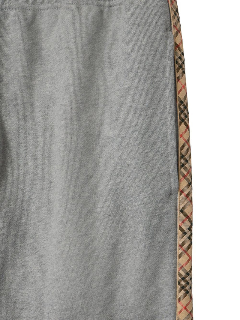 Burberry Check-trimmed cotton track pants outlook