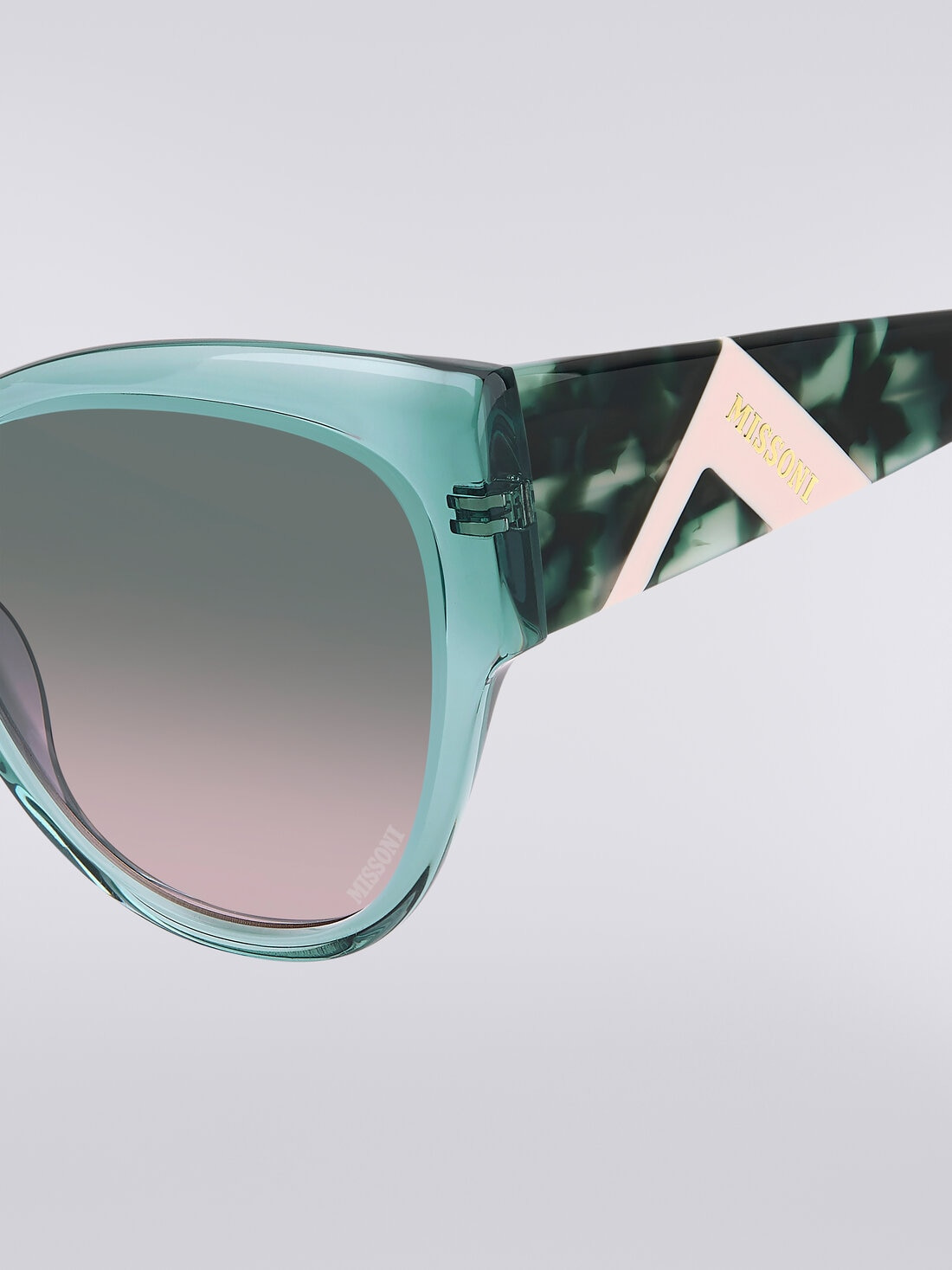 Rounded frame sunglasses with contrasting logo insert - 4