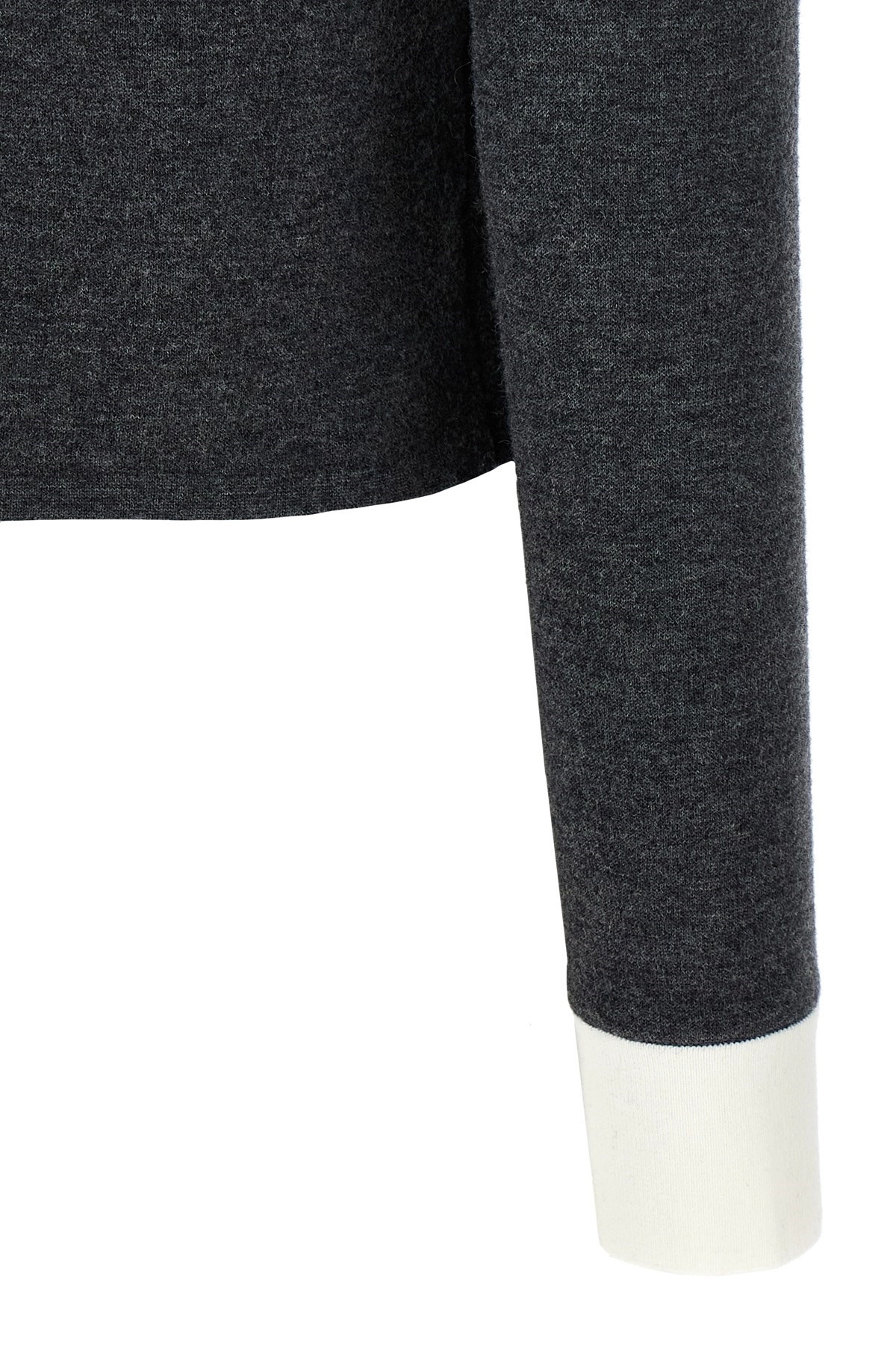 'Grey Contrast Collar' cardigan - 4