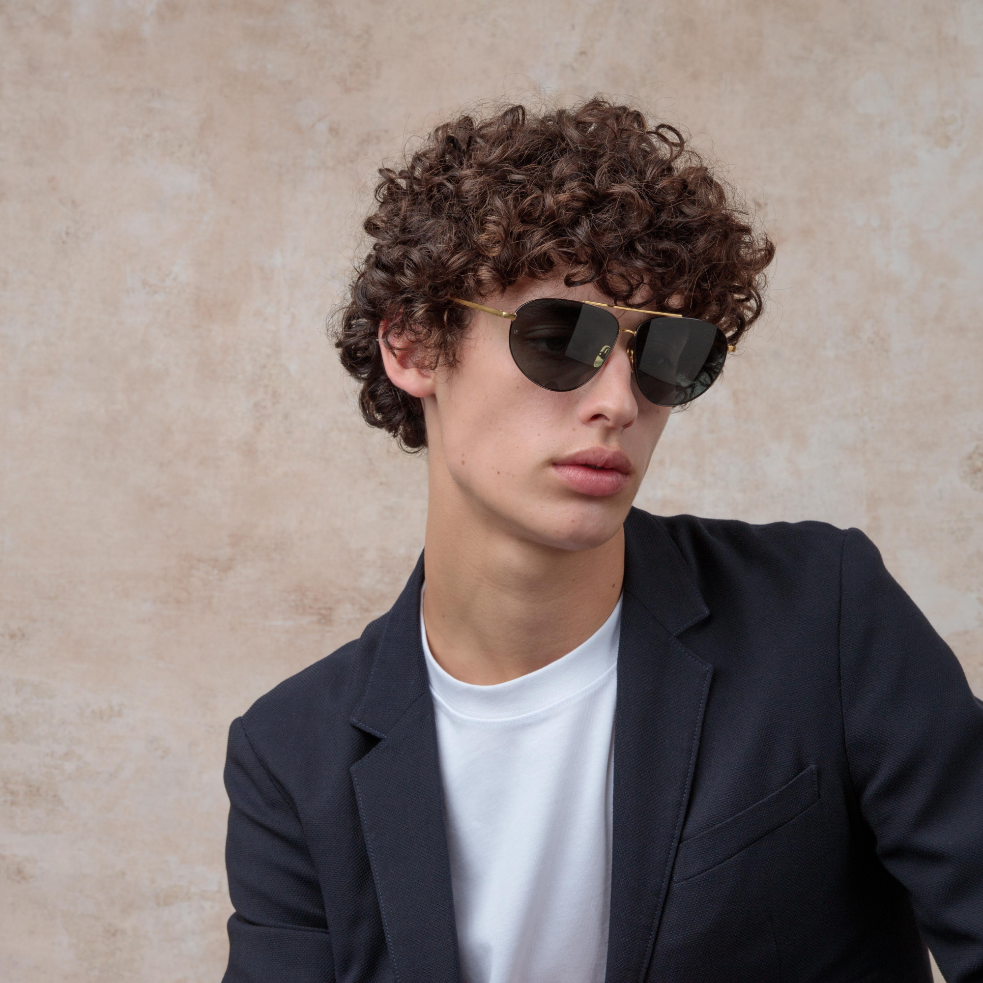 MEN'S GABRIEL OVERSIZED SUNGLASSES IN LIGHT GOLD - 2