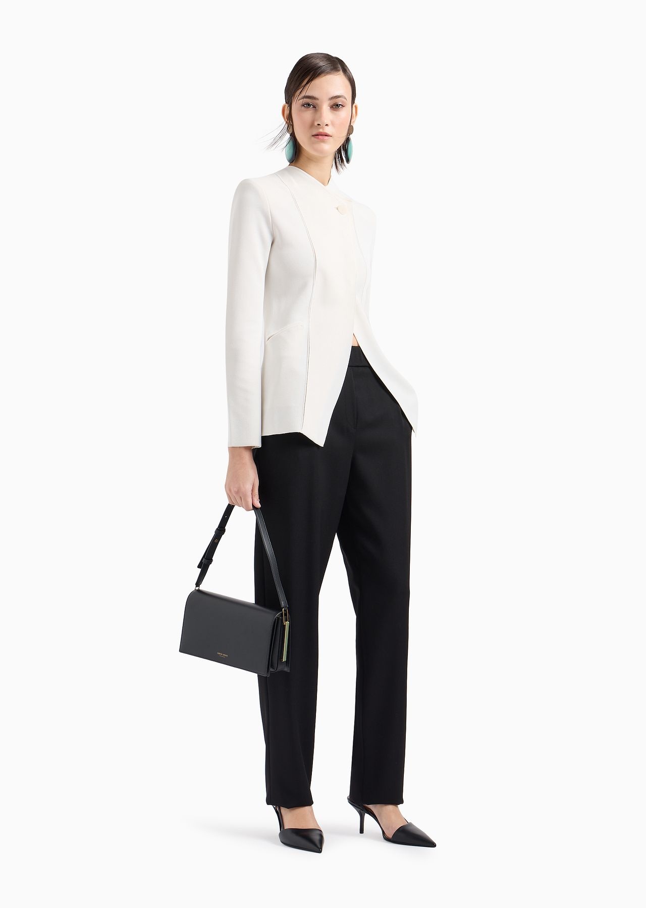 Polished leather baguette bag - 6