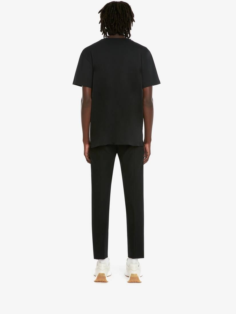 Men's McQueen Spray Logo T-shirt in Black/multicolour - 4