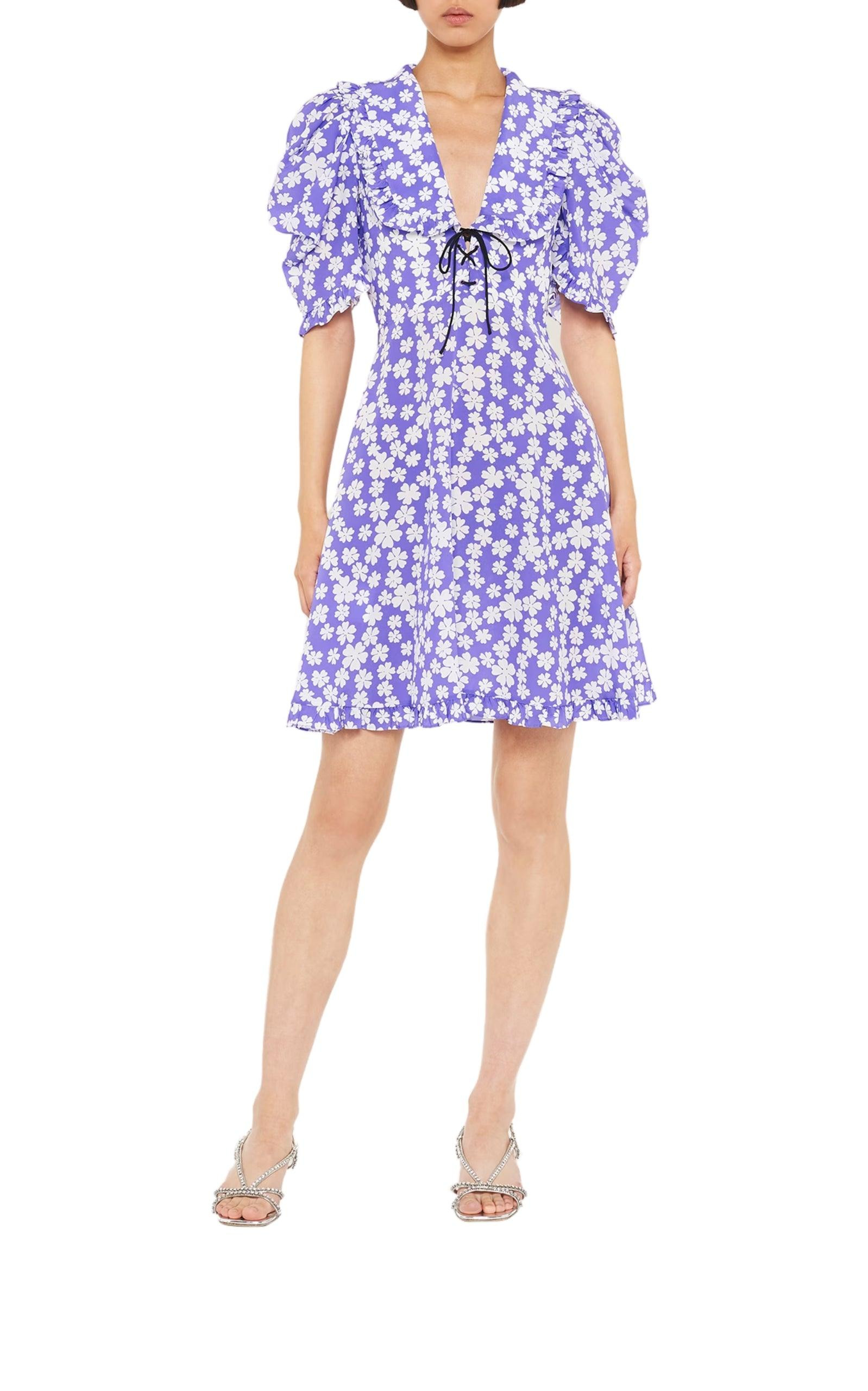 Marocain Floral Print Silk Dress - 2