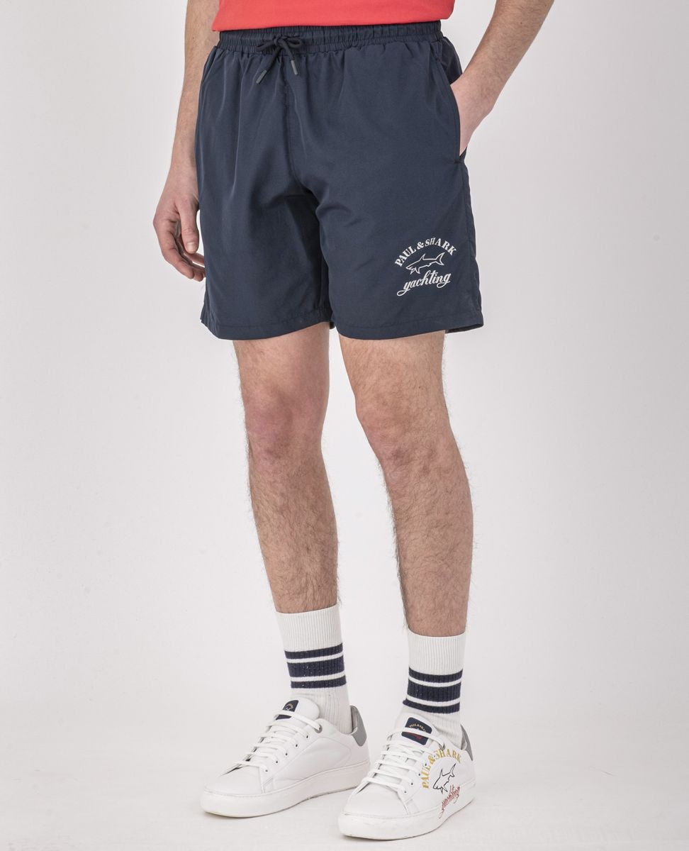 Swim Shorts With Reflective Printed Logo - 2