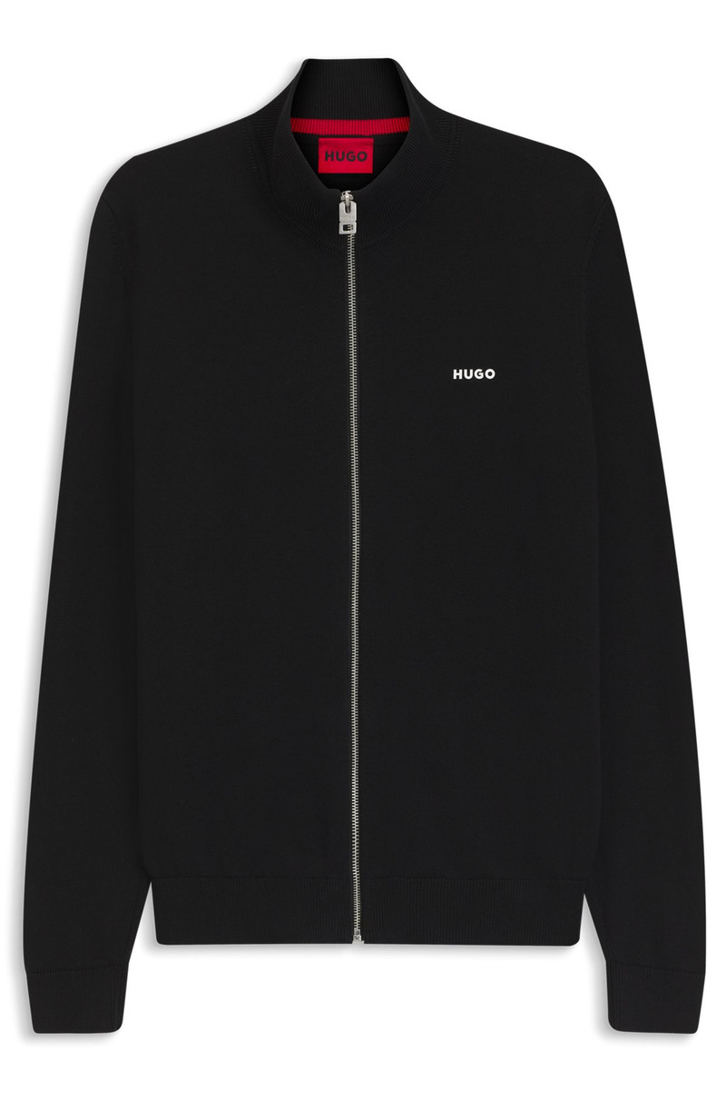 LOGO-DETAIL KNIT JACKET IN COTTON 1