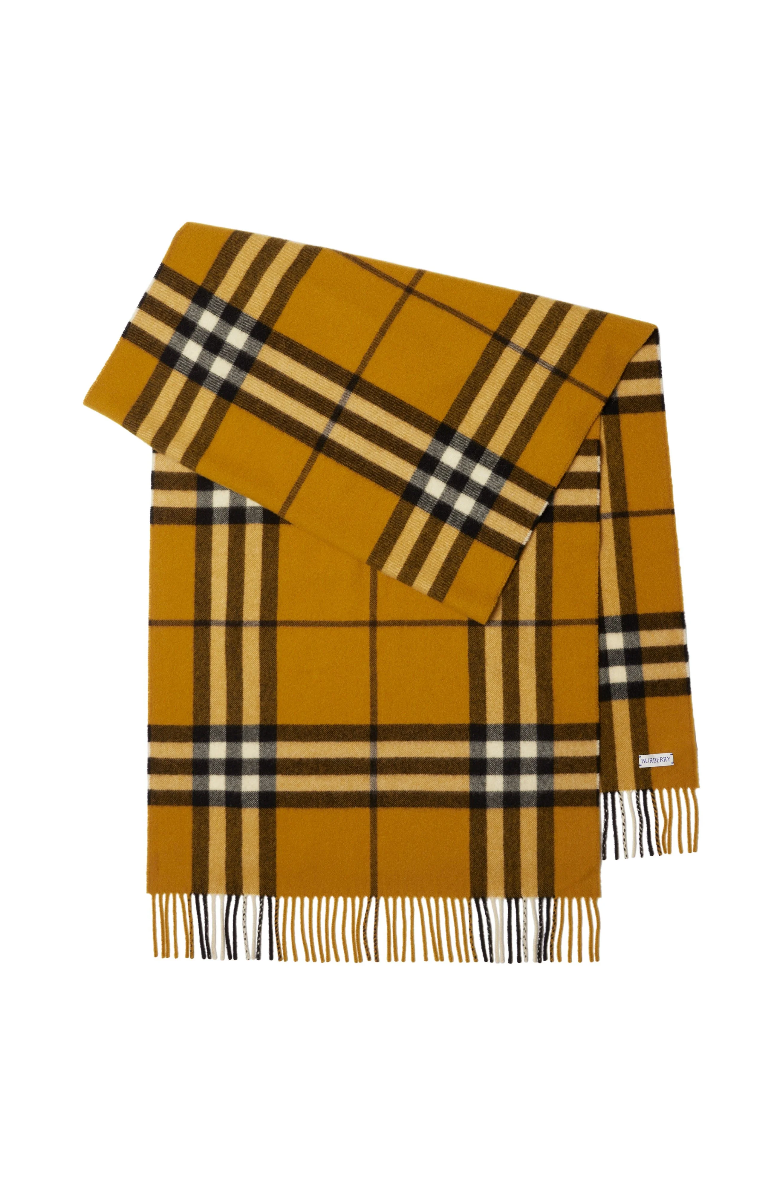 burberry Wide Check Cashmere Scarf in Teak at Nordstrom - 1