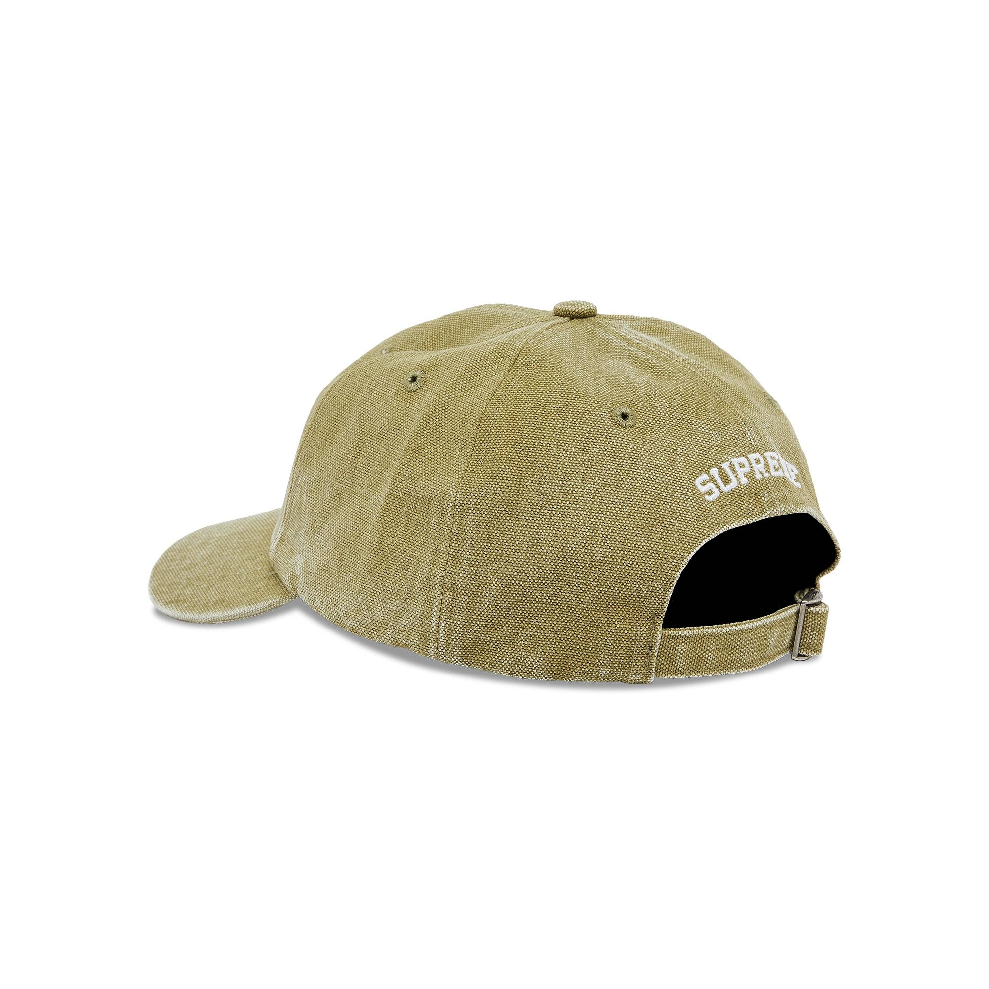 Supreme Pigment Canvas S Logo 6-Panel 'Olive' - 3