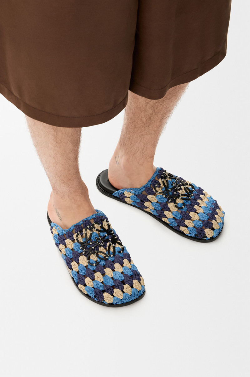 Loewe Flex mule in raffia and calfskin outlook