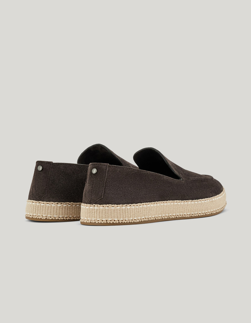 Canali BROWN SUEDE ESPADRILLES LOAFERS WITH RUBBER SOLE outlook