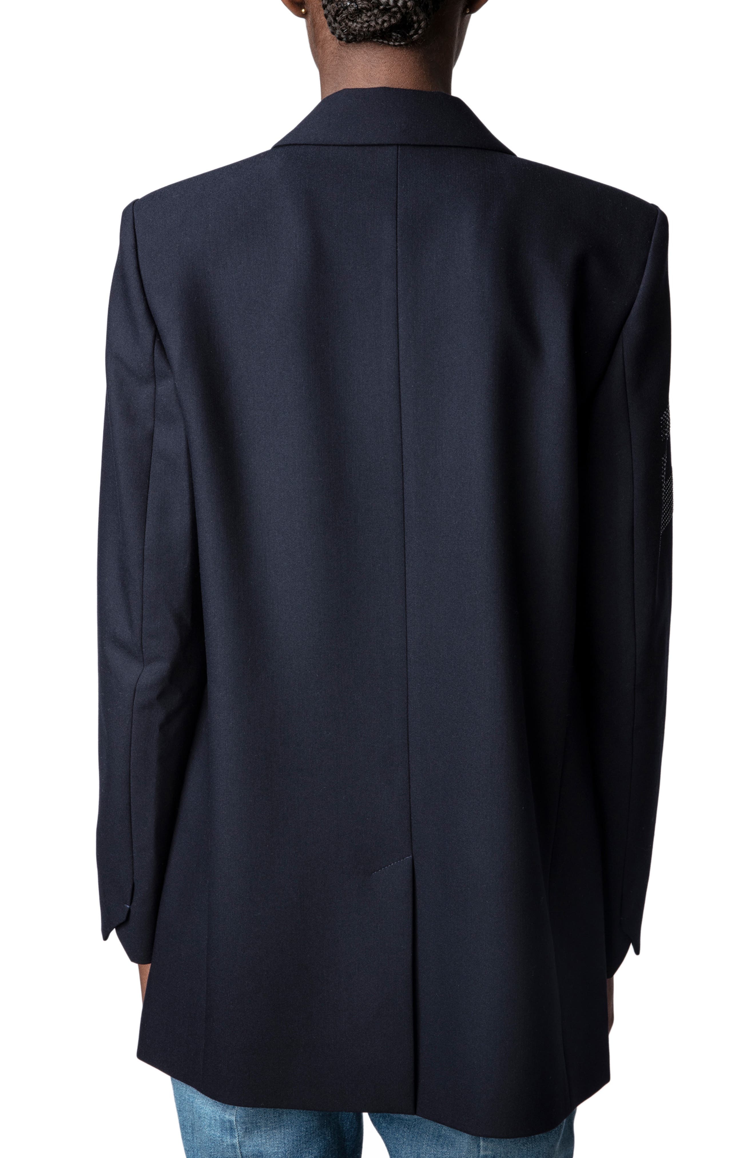 Zadig & Voltaire Viva Arrow Embellished Oversize Blazer in Encre at Nordstrom - 2