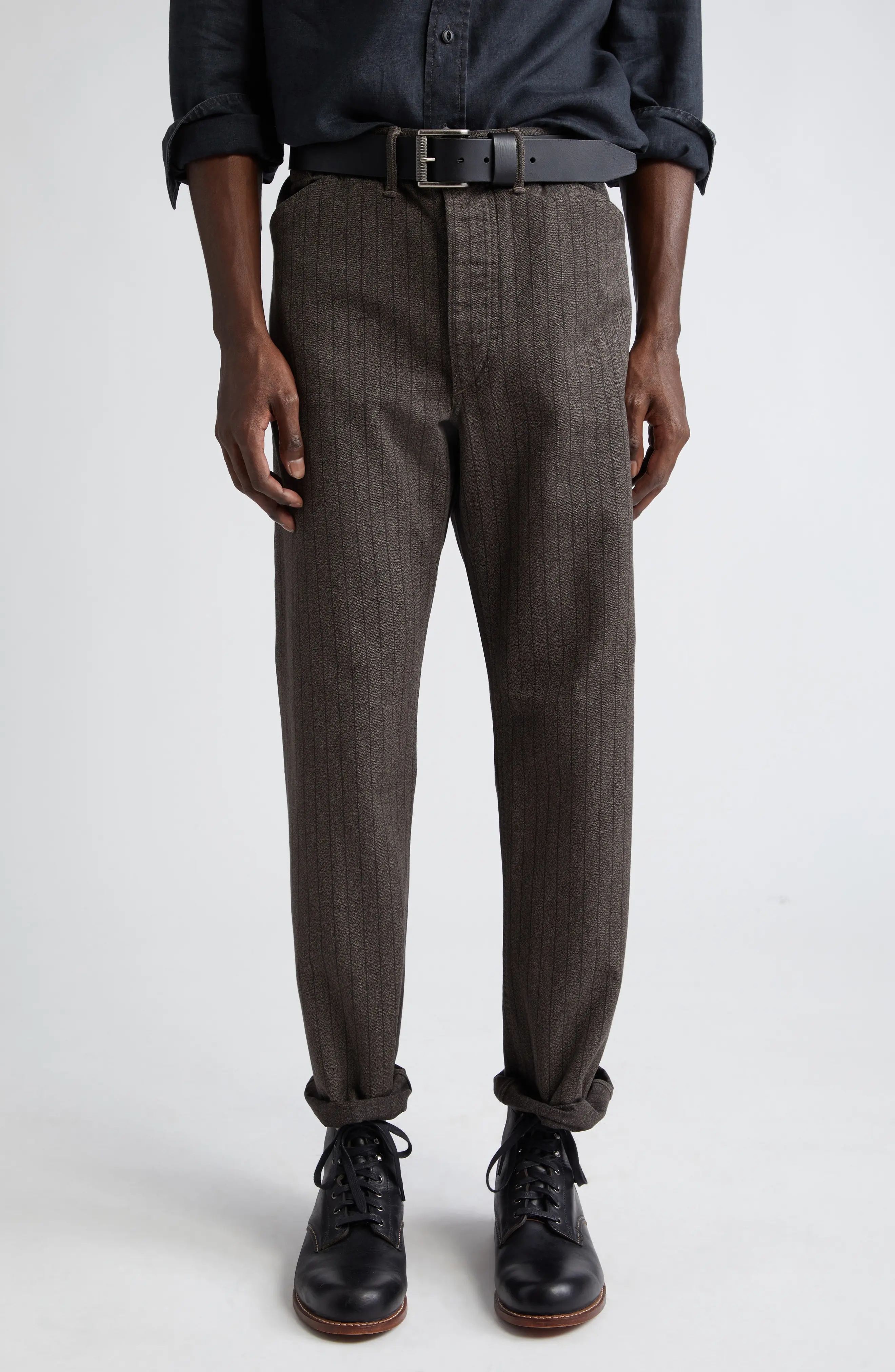 Stripe Jaspé Twill Field Pants in Brown/Black - 1
