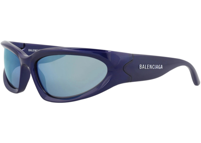 BALENCIAGA Balenciaga Shield-Frame Bio Injection Sunglasses Blue Blue Blue (BB0157S-30011238-009) outlook