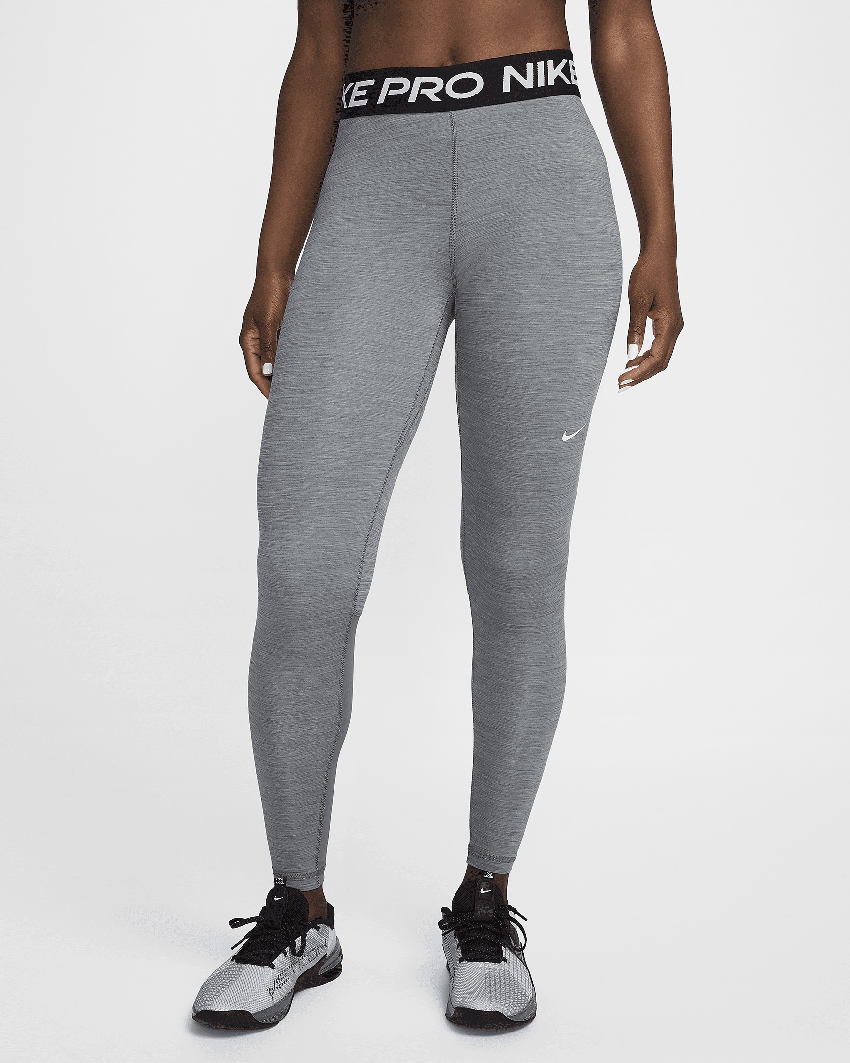 Nike Pro Women's Mid-Rise Mesh-Paneled Leggings - 1