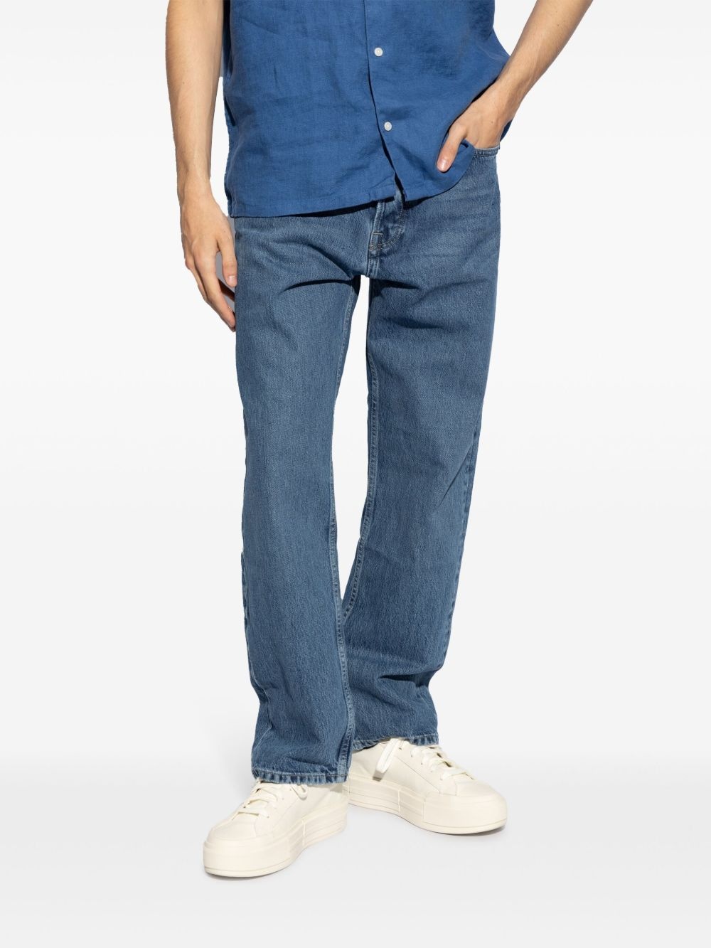 logo-patch straight-leg jeans - 3