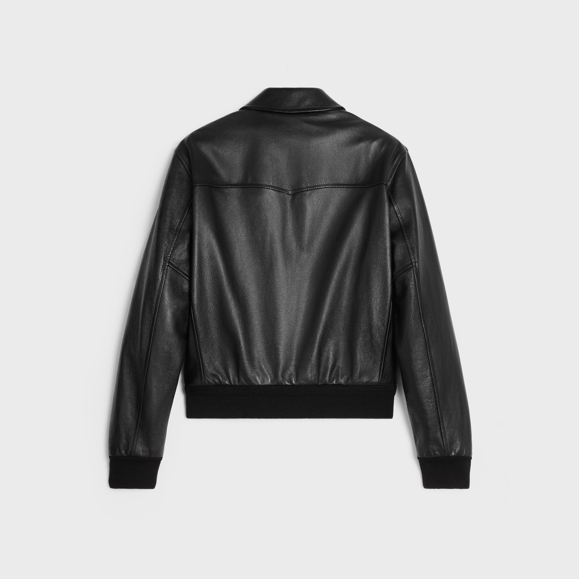 classic aviator blouson jacket in soft lambskin - 2