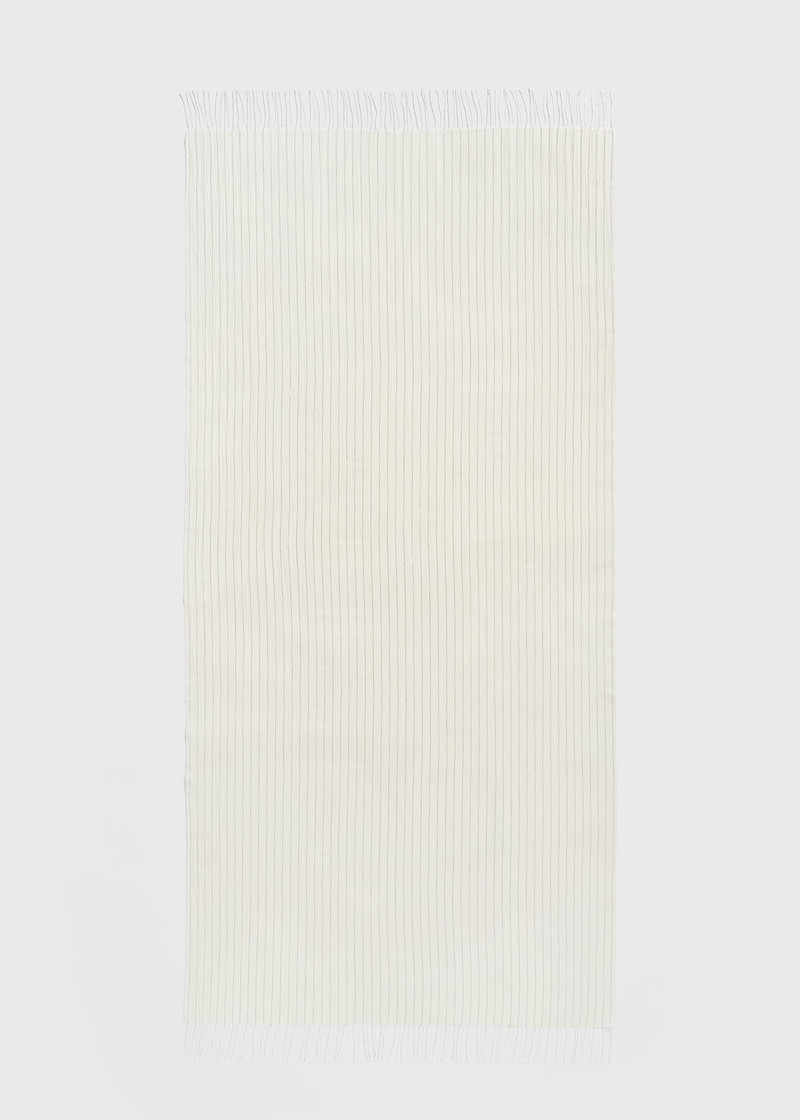 TOTEME Pinstriped cotton sarong ecru/black outlook