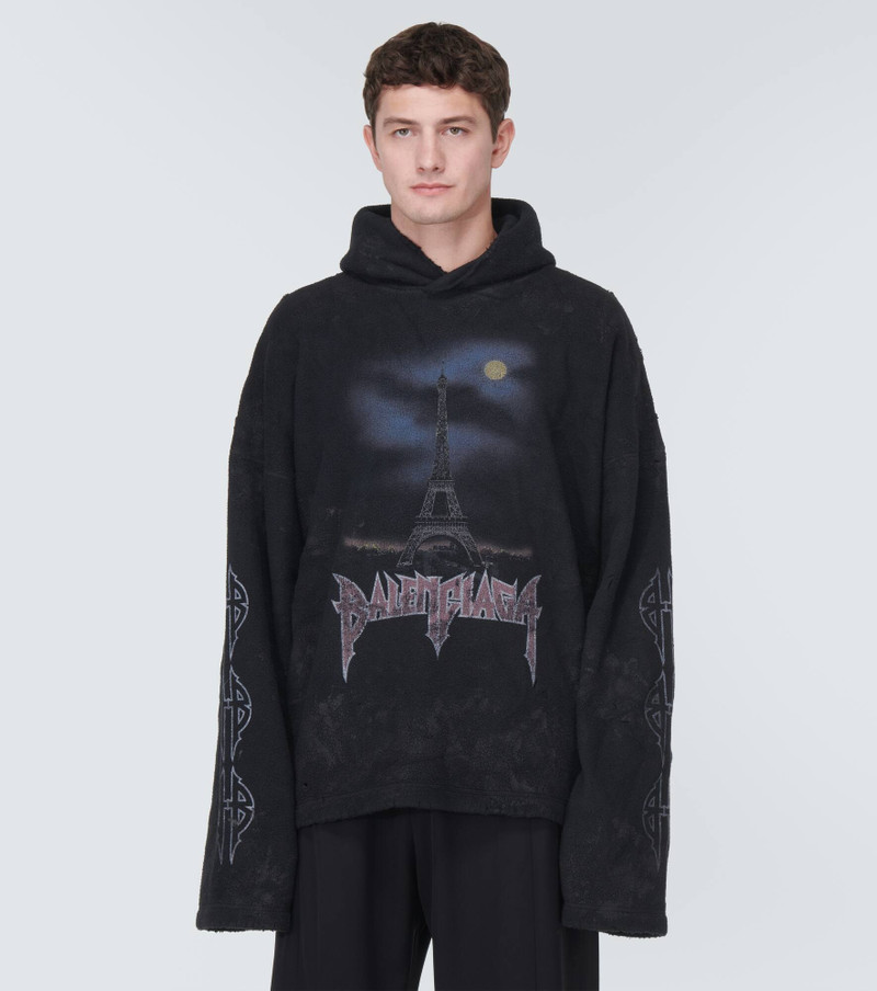 Paris Moon crinkled fleece hoodie 3