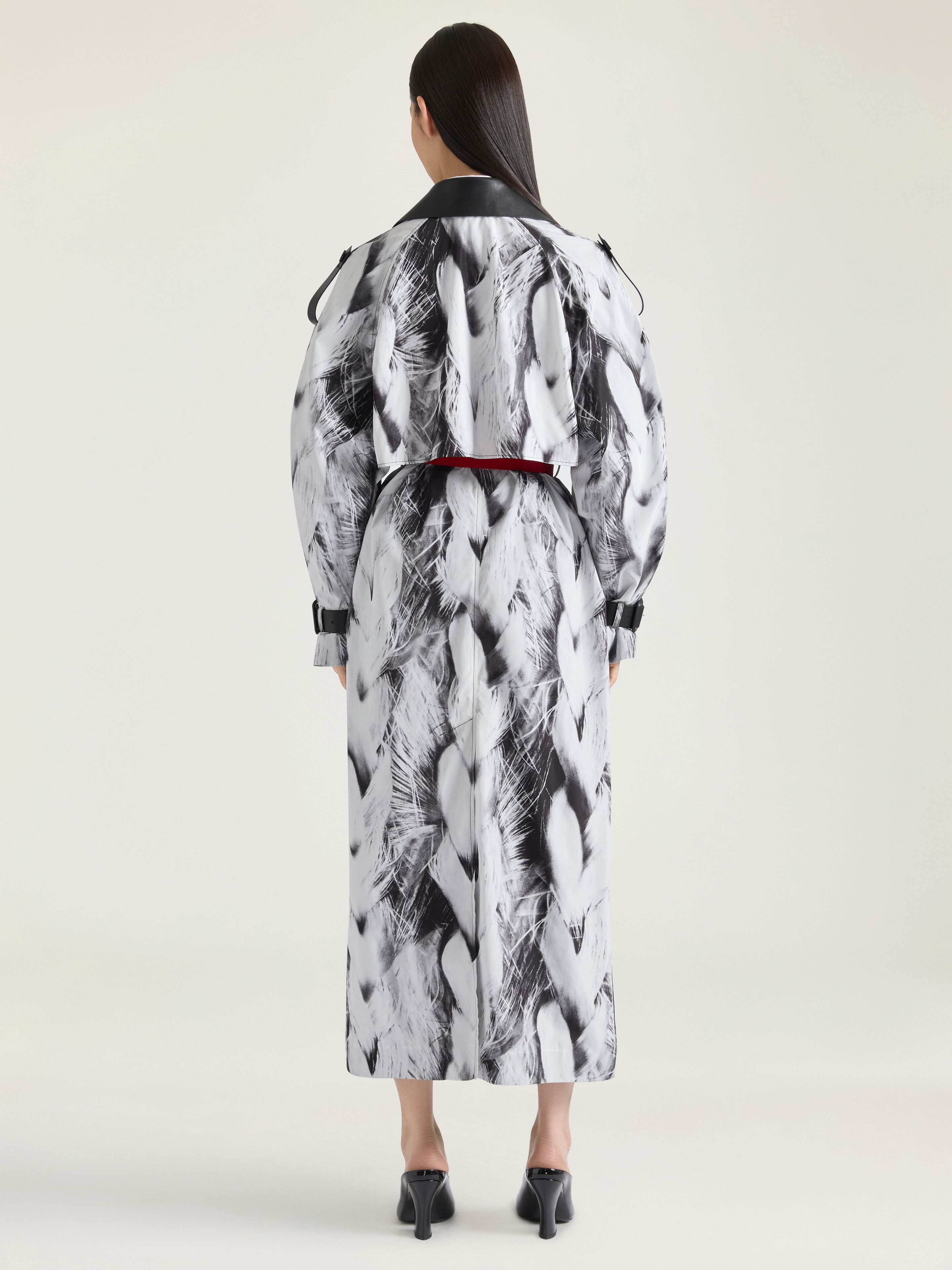 TRENCH-COAT IN TAFFETAS WITH HAIR PRINT - 3