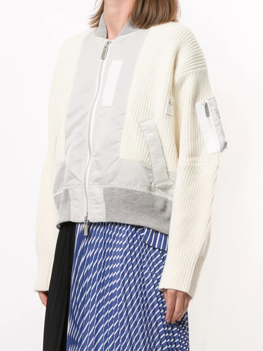 zipped bomber jacket - 3