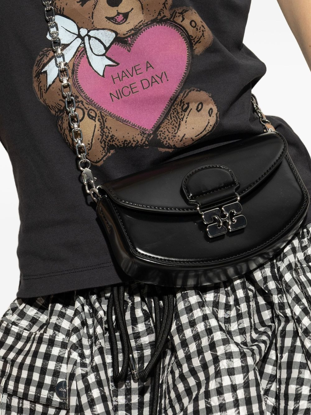 chain-strap half-moon mini bag - 2