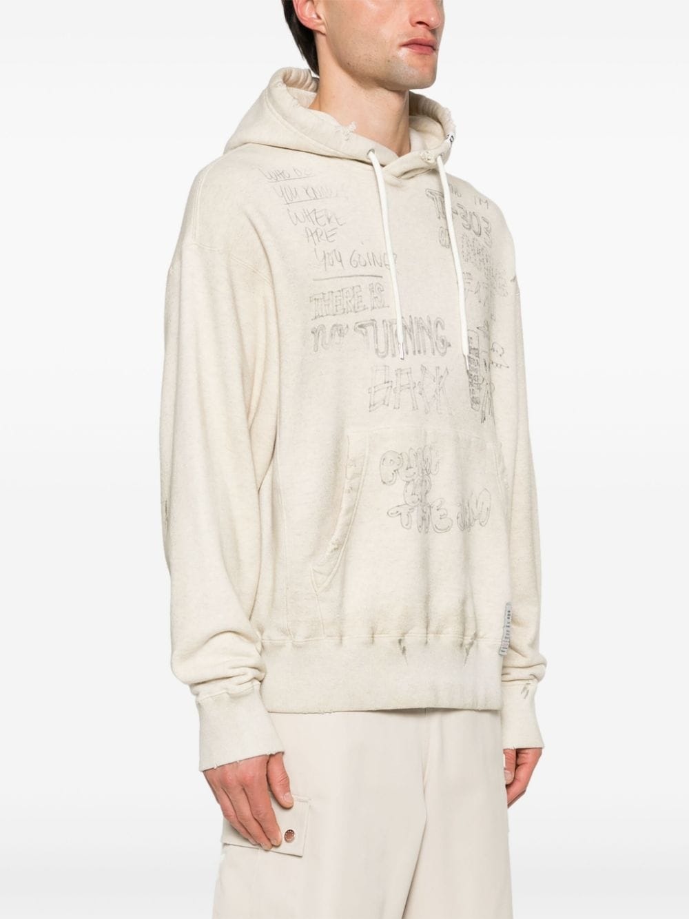distressed cotton hoodie - 3