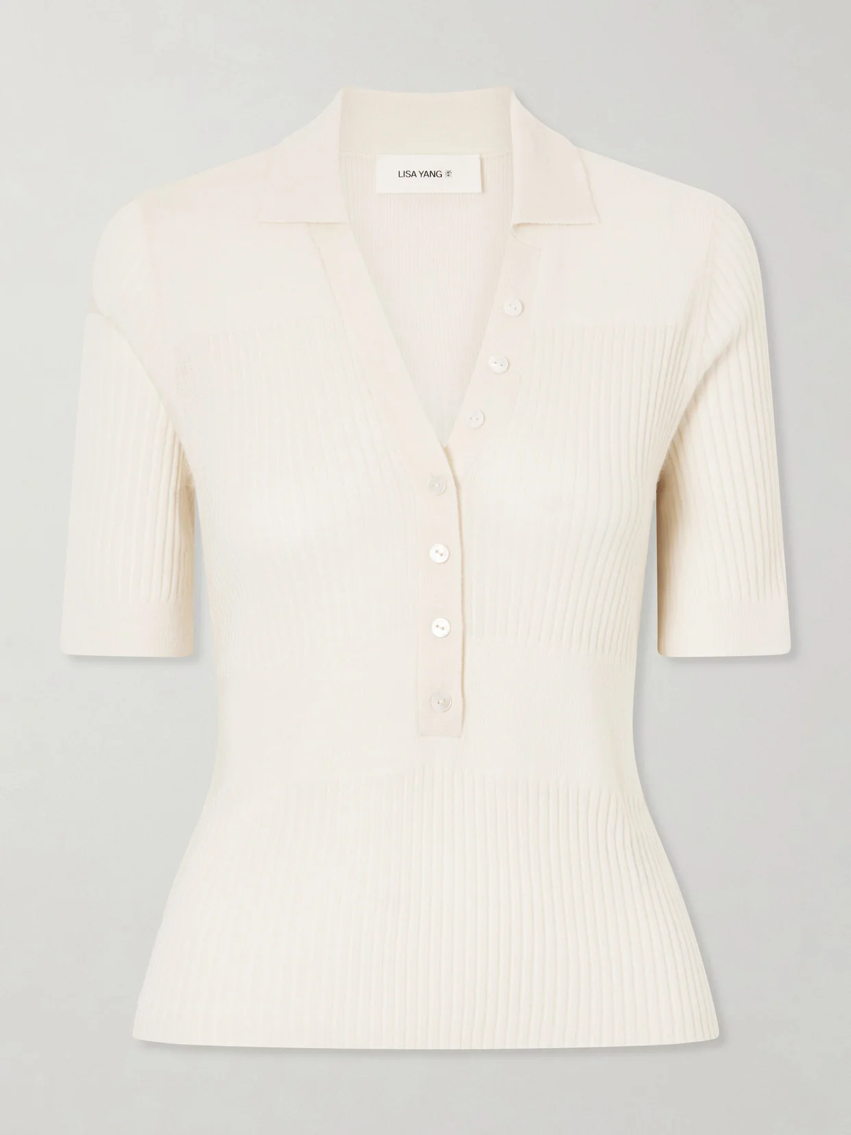 Malie Ribbed-knit Cashmere Polo Sweater - 1