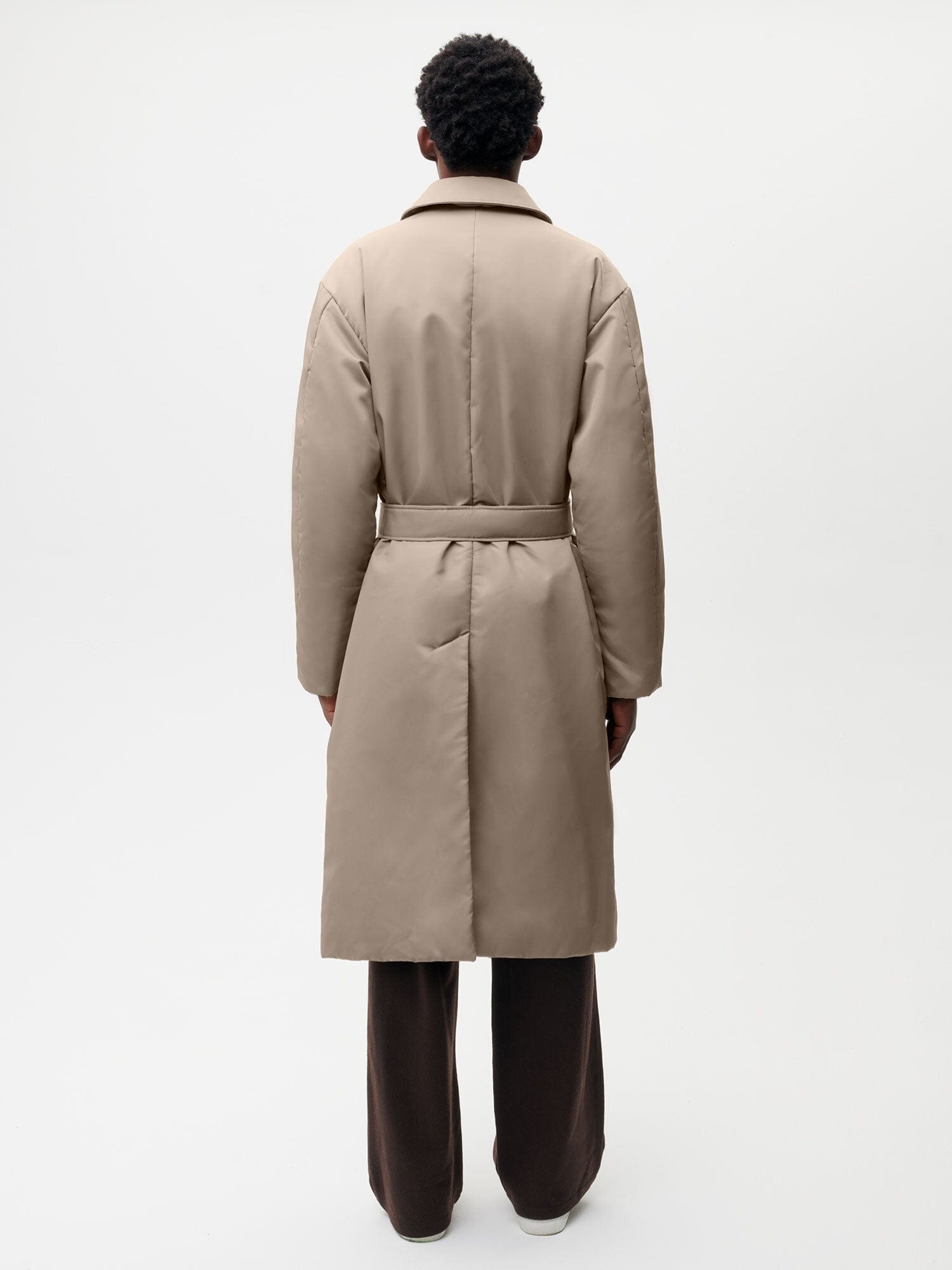 Mens Flower-Warmth Trench Coat - Taupe - 4
