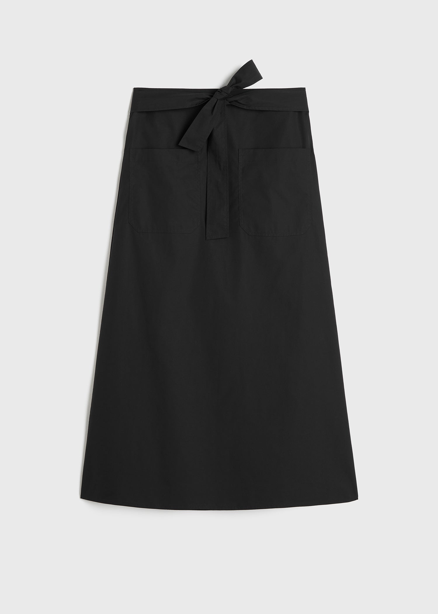 Tie-waist cotton skirt black - 1