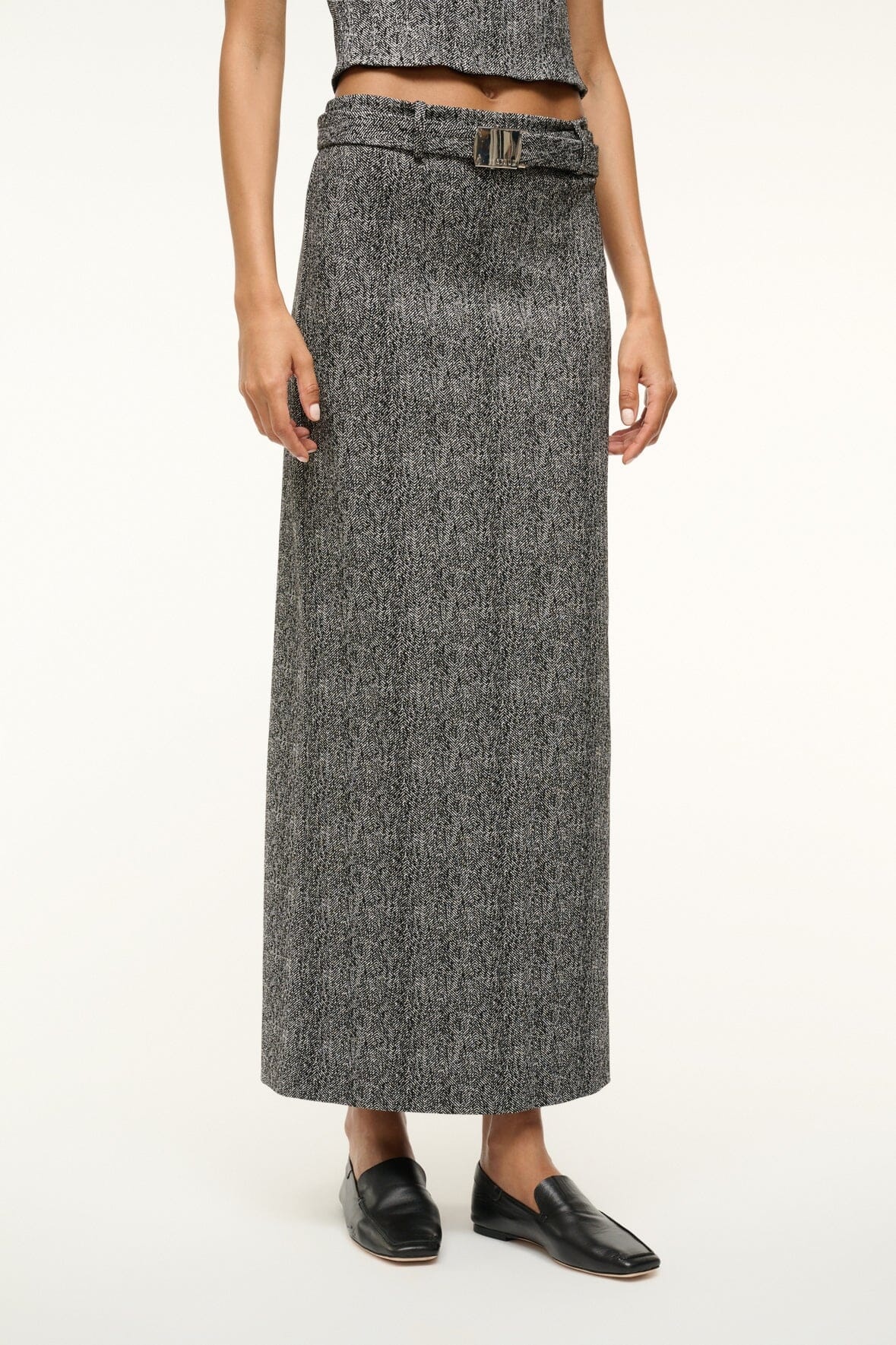 STAUD MURRAY SKIRT TEXTURED HERRINGBONE - 3