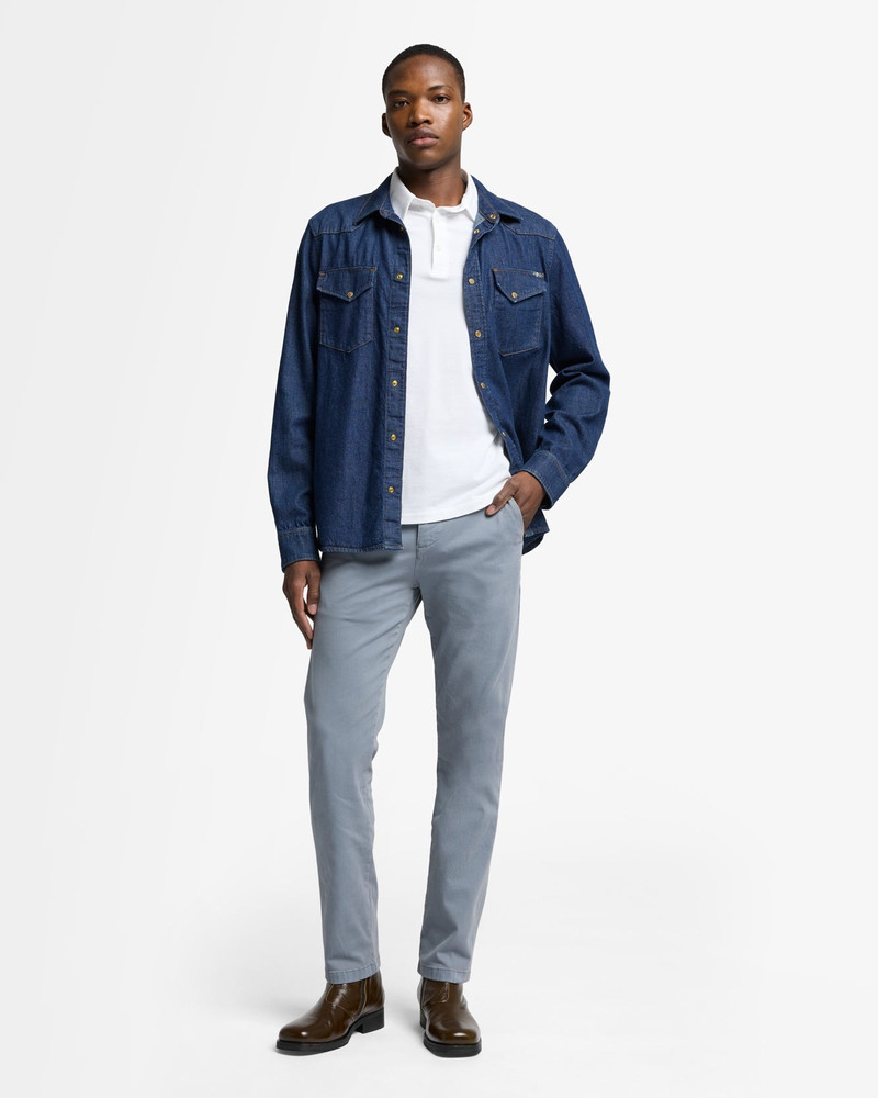 7 For All Mankind Luxe Performance Slimmy Chino in Sleepy Blue outlook