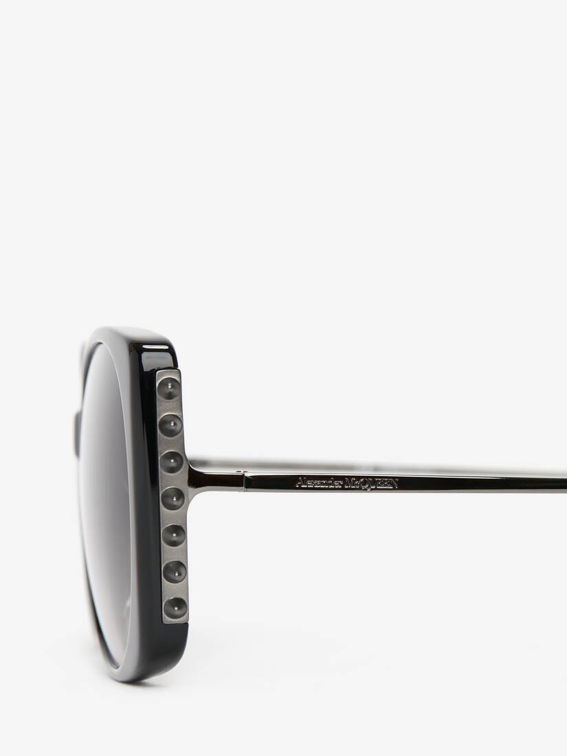 Punk Stud  Square Sunglasses in Black/ruthenium - 4