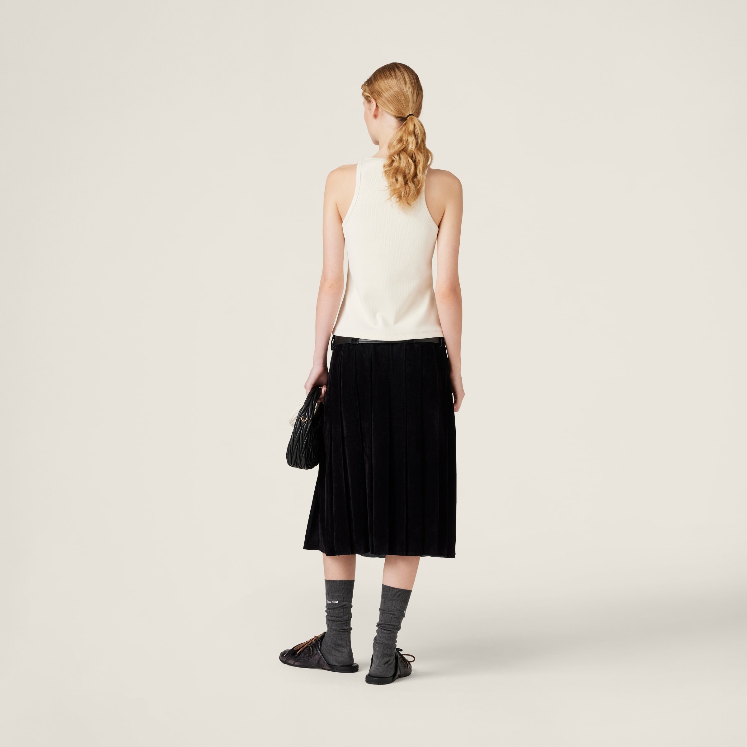 Ribbed jersey top with embroidered logo - 3