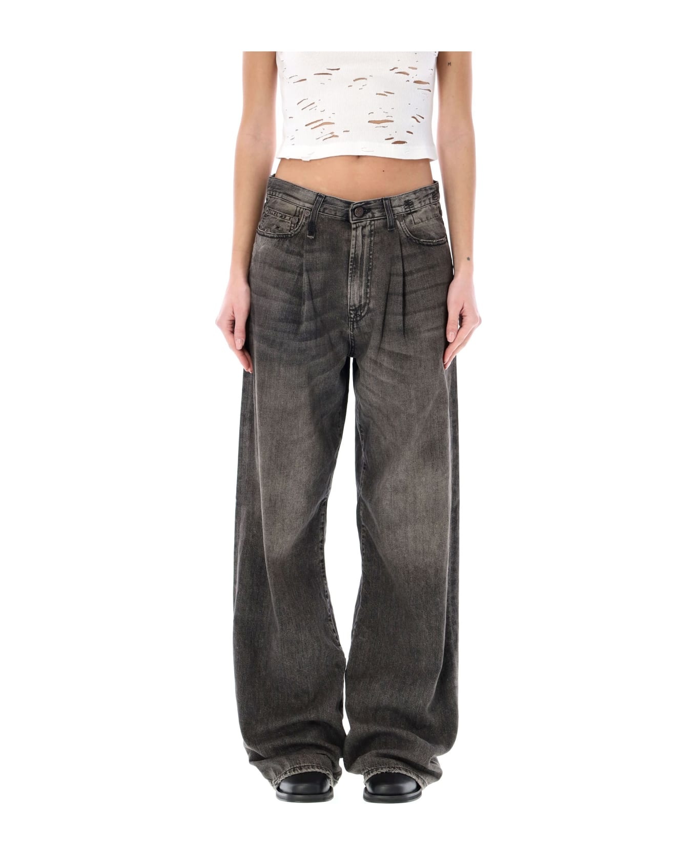 Damon Pleated Wide Leg Jean - 1