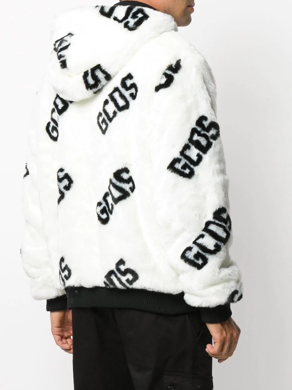 faux-fur logo hooded jacket - 4