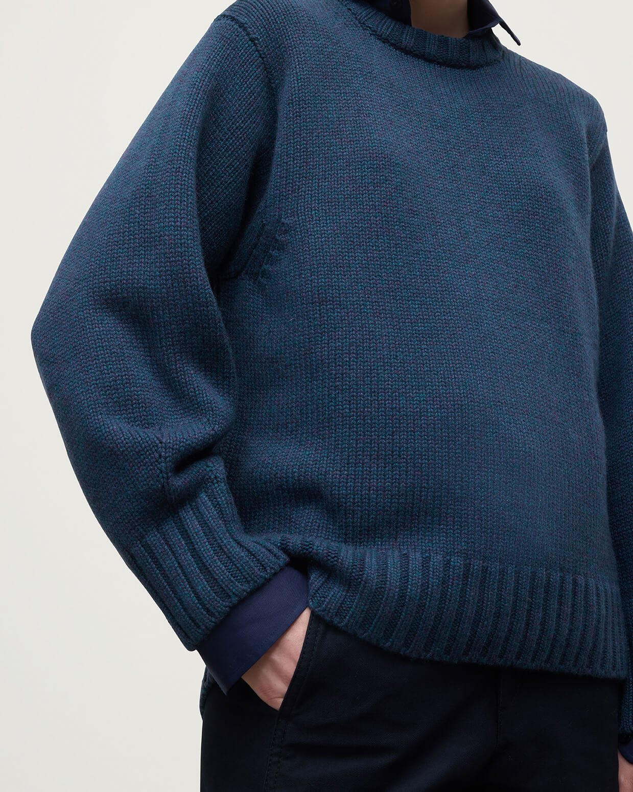 Relaxed Navy Cashmere Jumper - 5