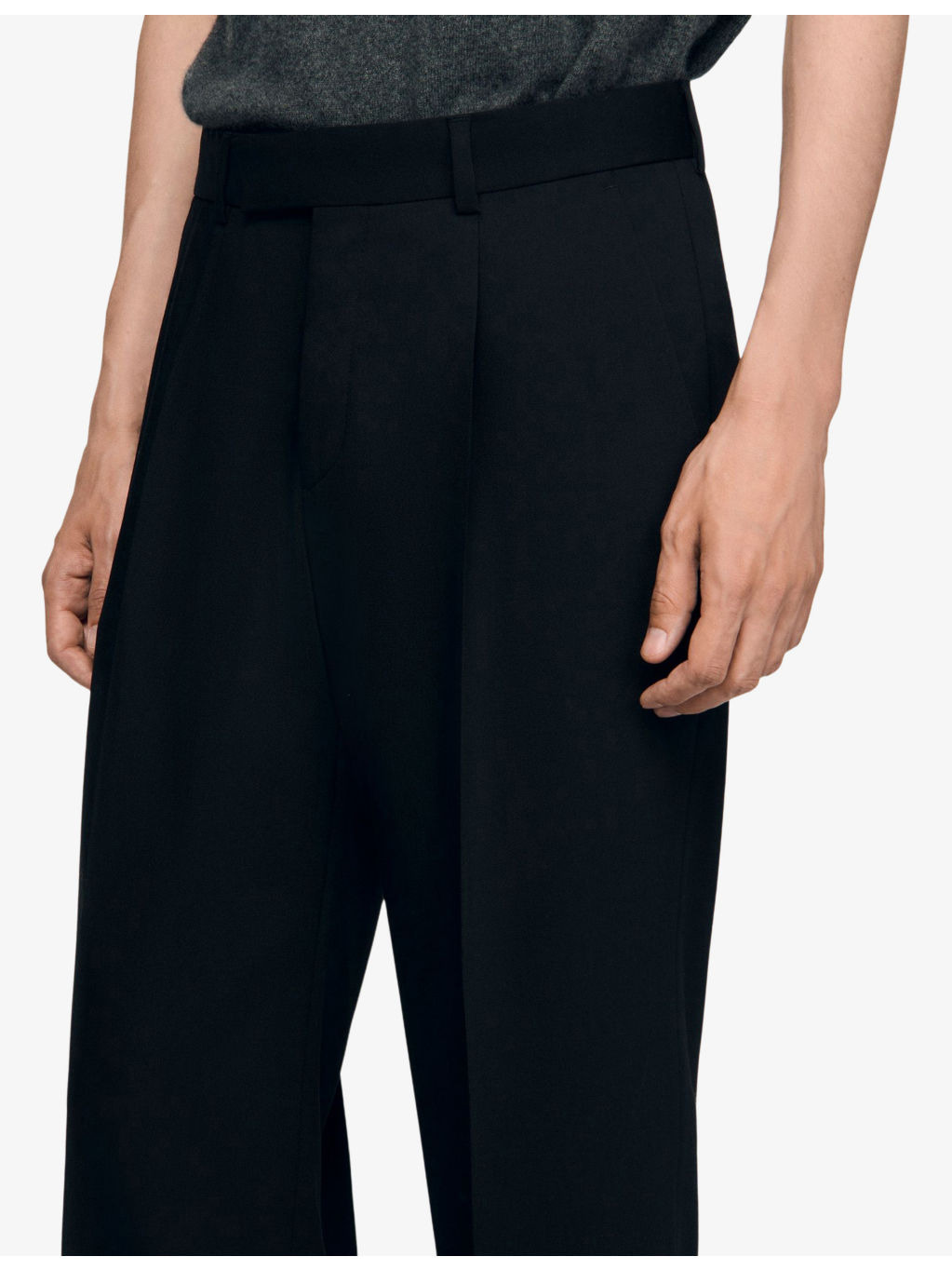 Wide-Leg Pressed-Pleat Stretch-Wool Trousers - 5