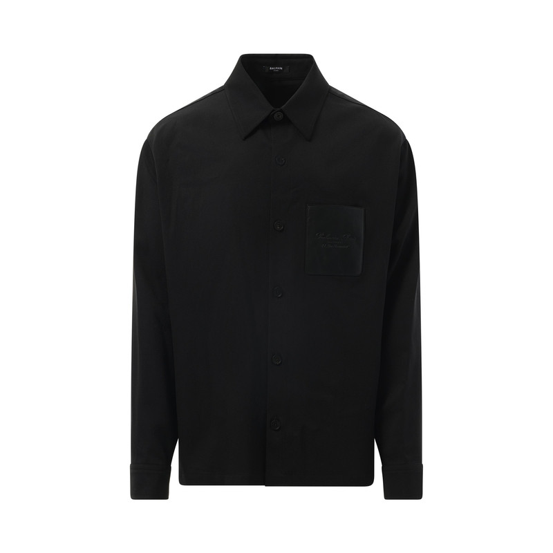 Balmain Couture Label GDP Overshirt in Black outlook