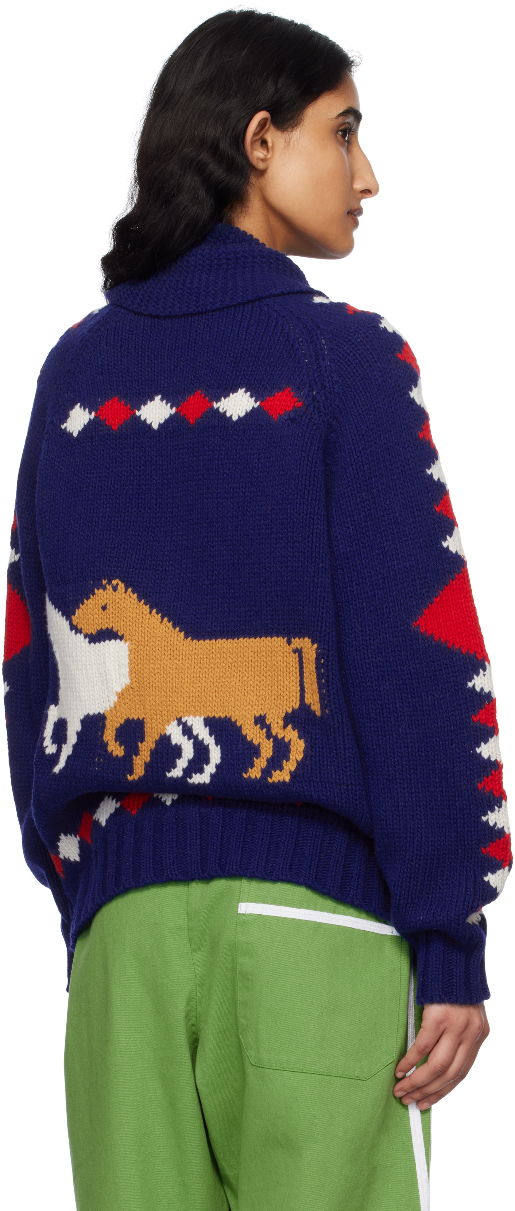 Navy Diamond Corral Cardigan - 3