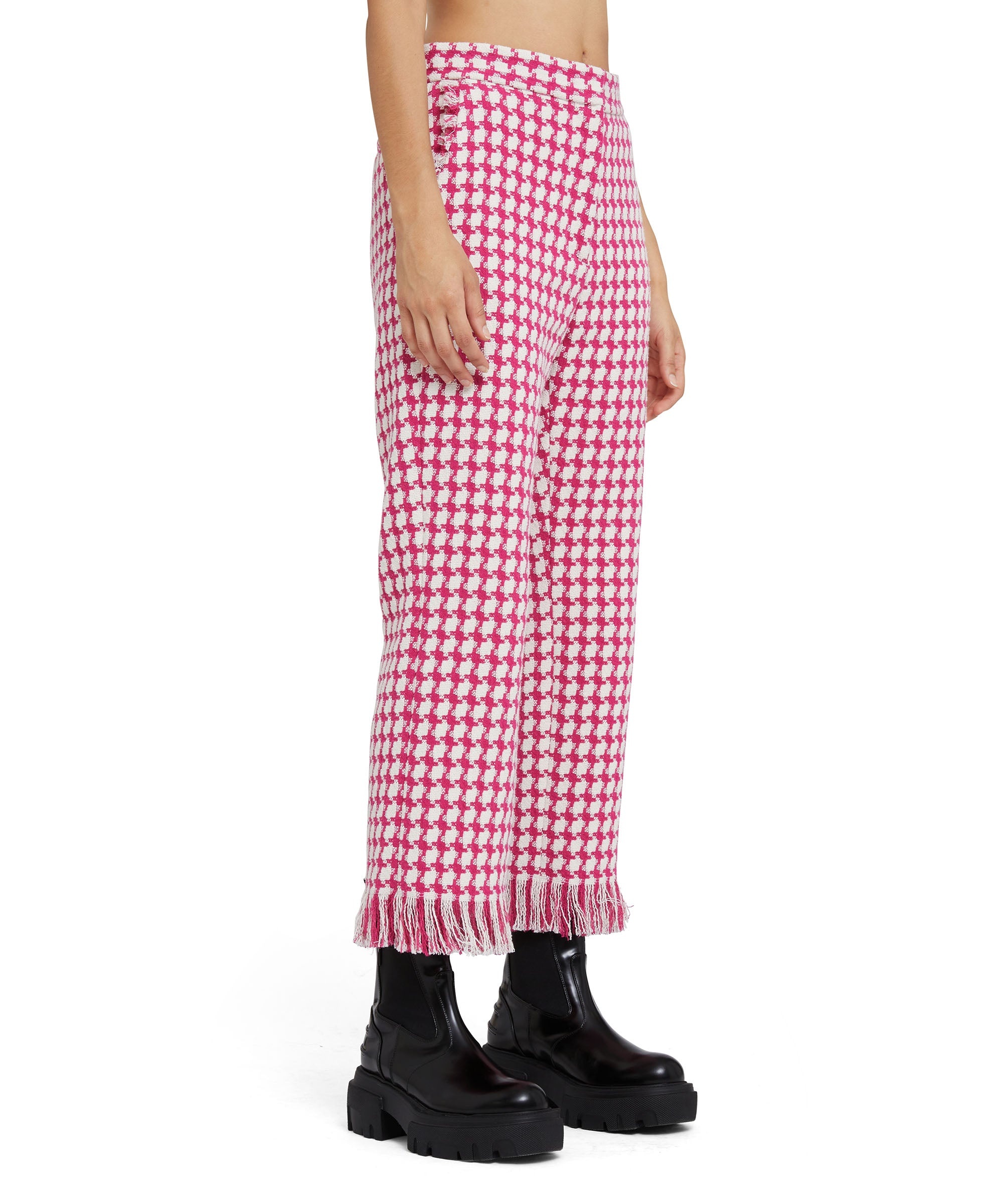 Houndstooth pants with straight legs - 4