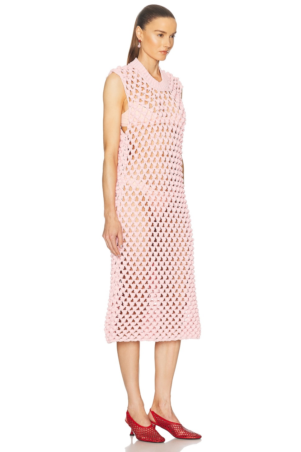 Sleeveless Crew Neck Dress in Cotton Candy - 2