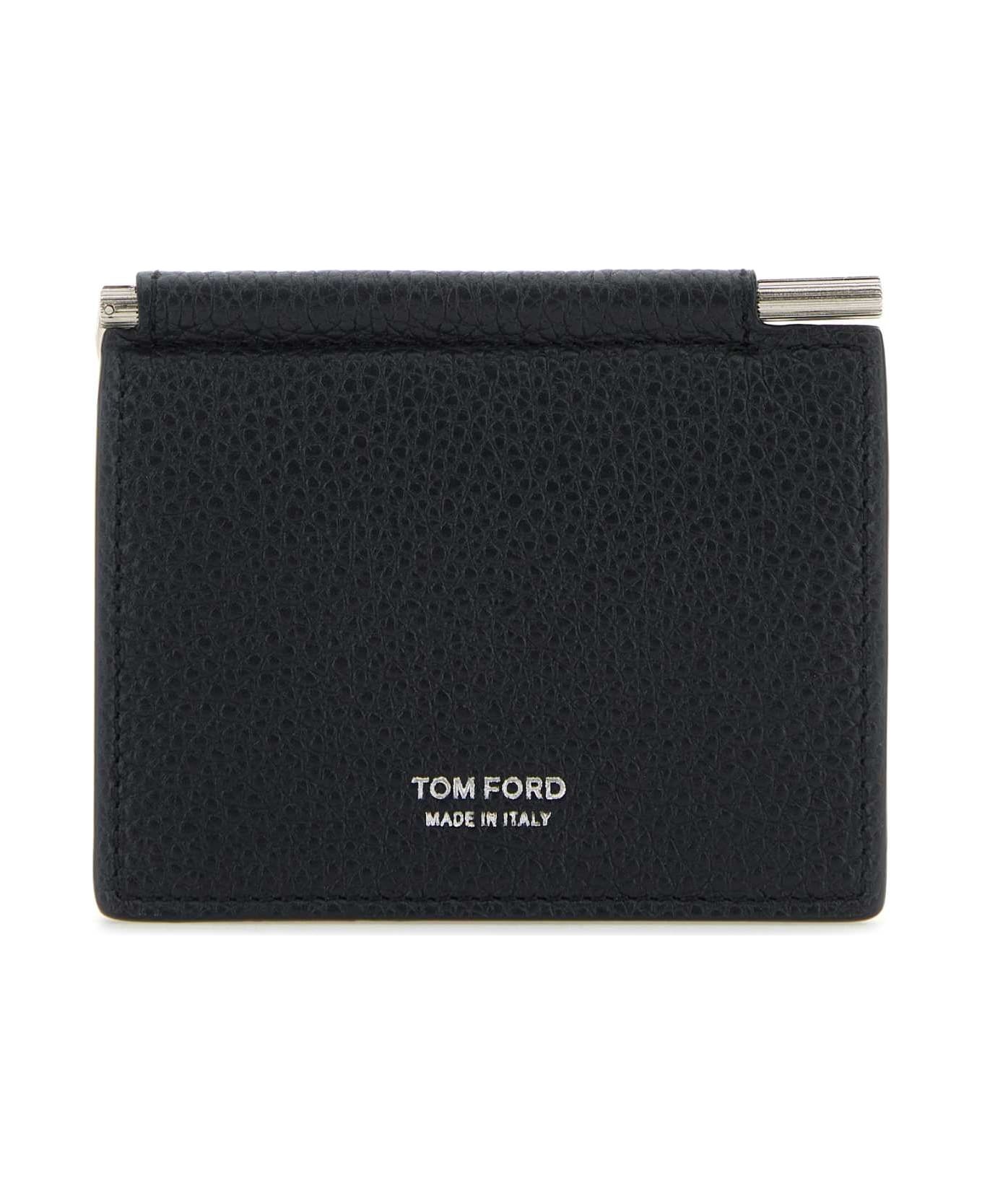 Black Leather Card Holder - 1