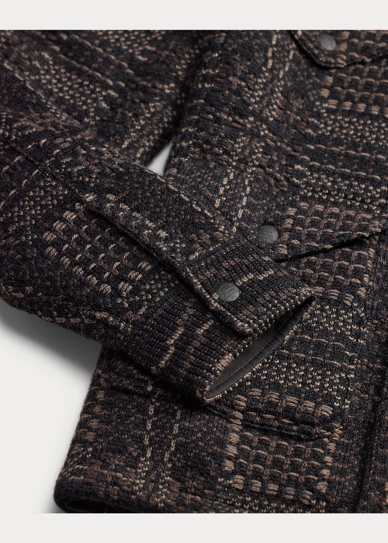 Jacquard-Knit Wool Overshirt Sweater 4