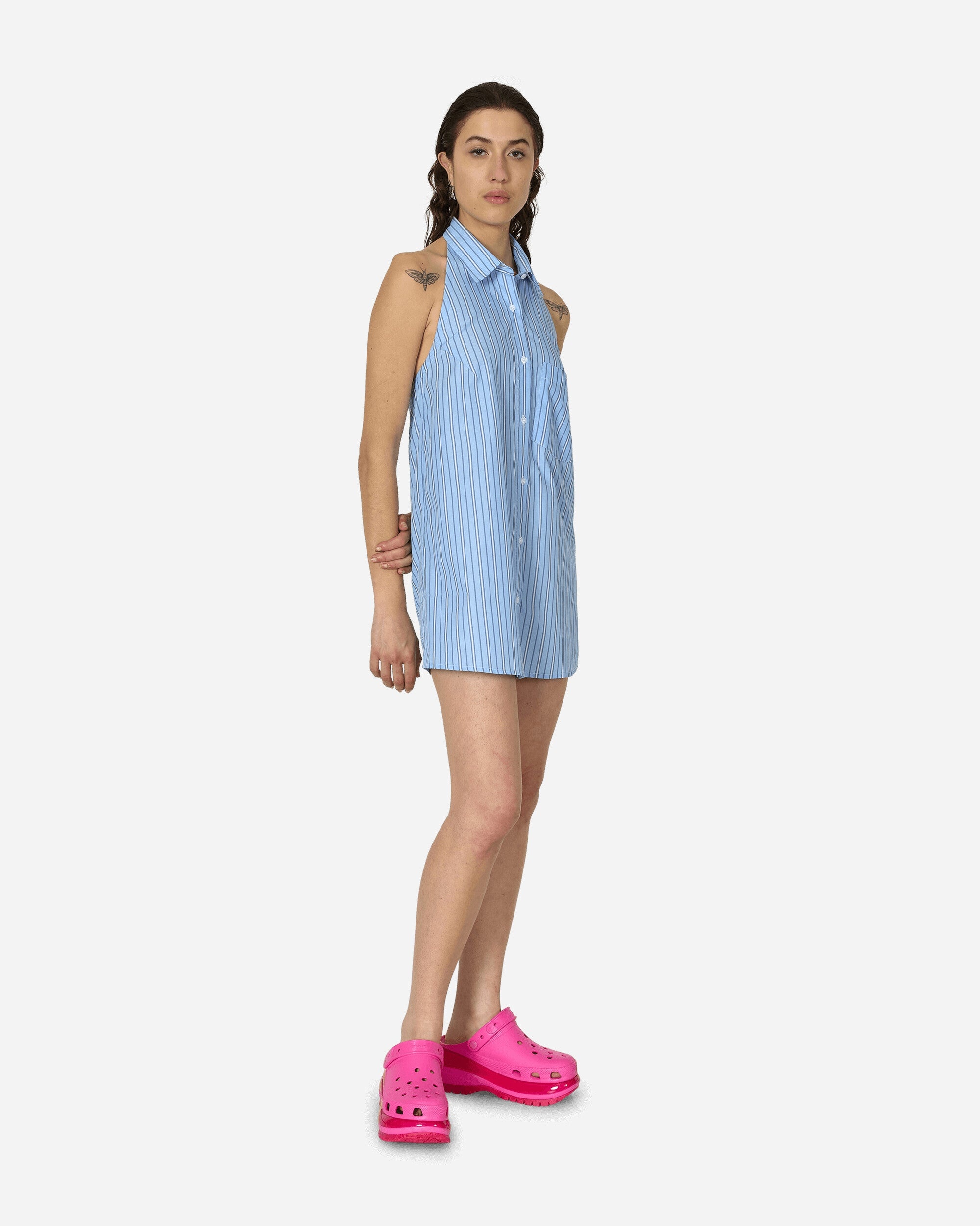 Shirt Mini Dress White / Blue - 4
