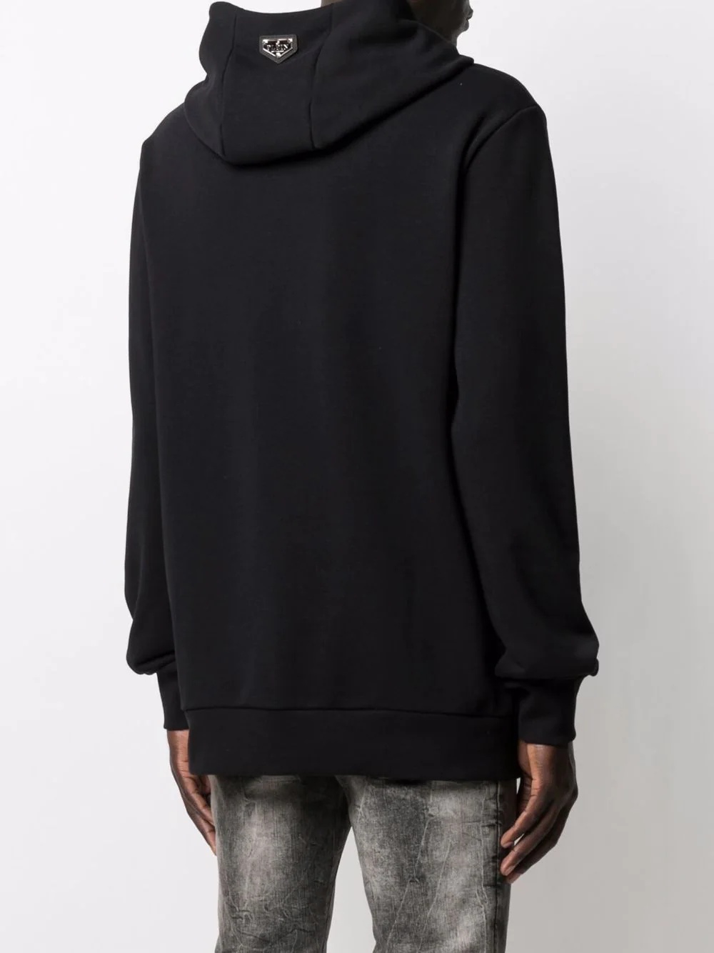 crystal-embellished skull hoodie - 4