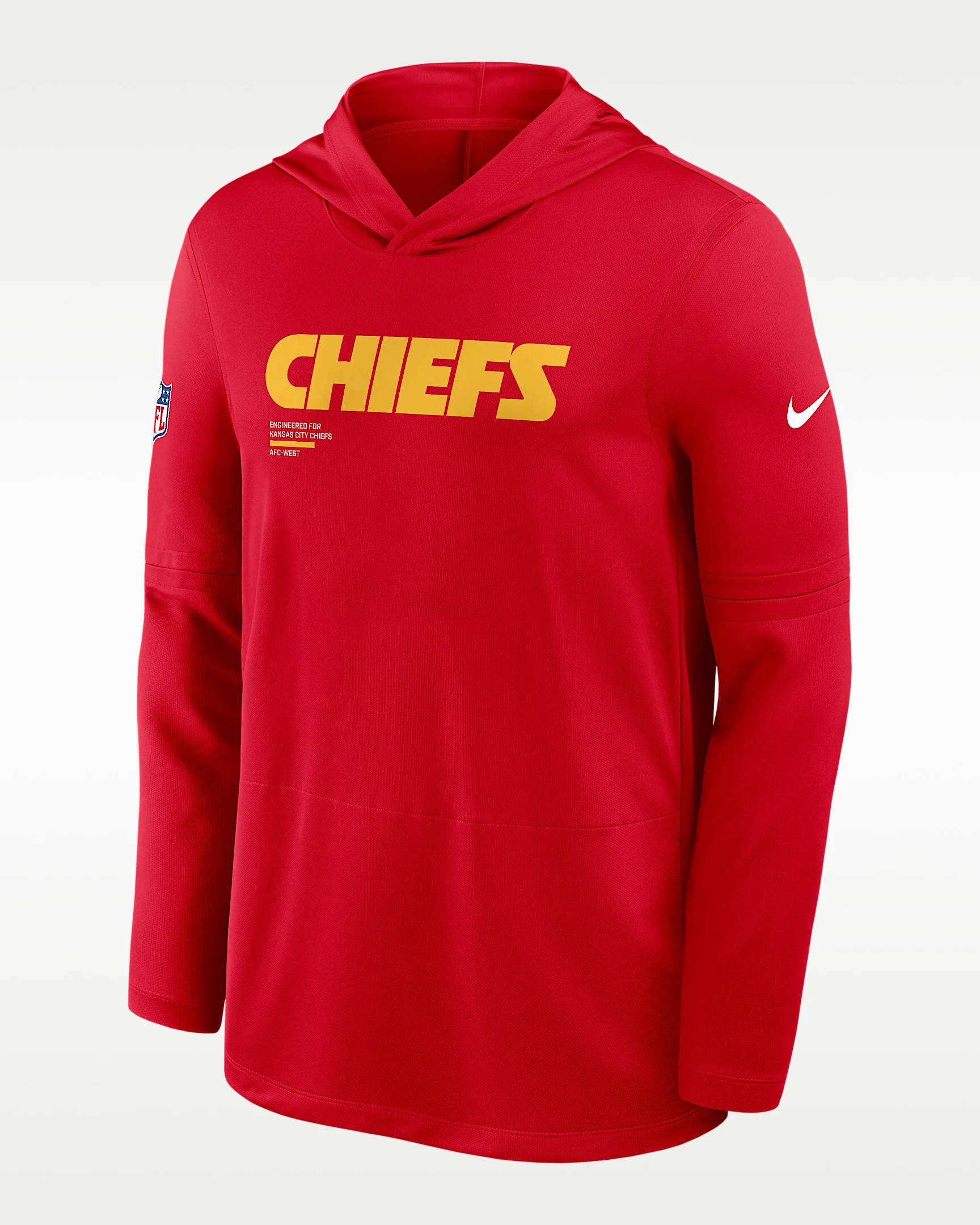 Kansas City Chiefs Pure Fury Sideline Men's Nike Dri-FIT NFL Long-Sleeve Hooded Top - 1