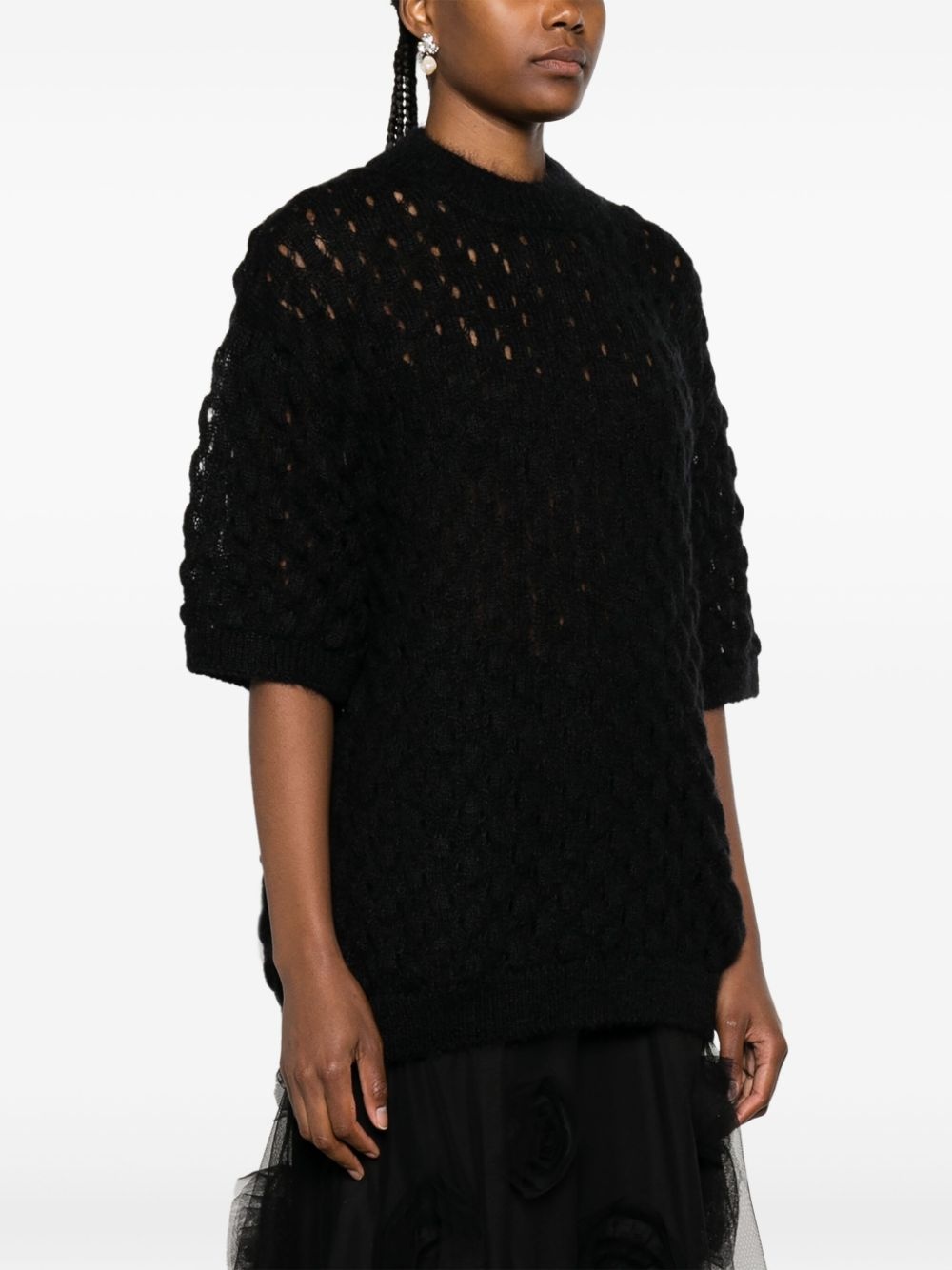 fisherman's knit short-sleeve top - 3