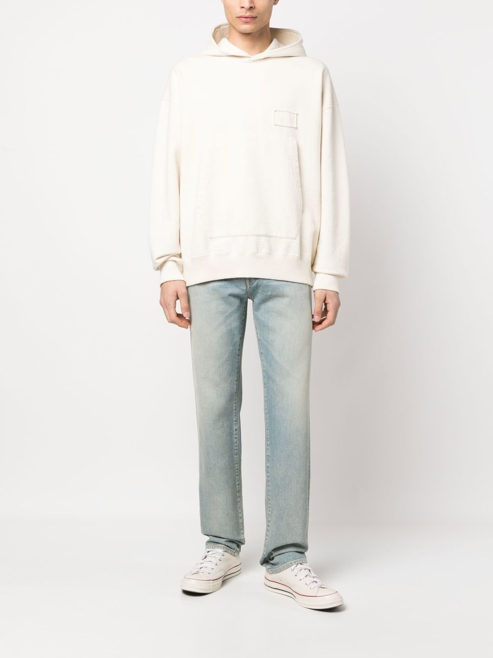 logo-patch straight-leg trousers - 2